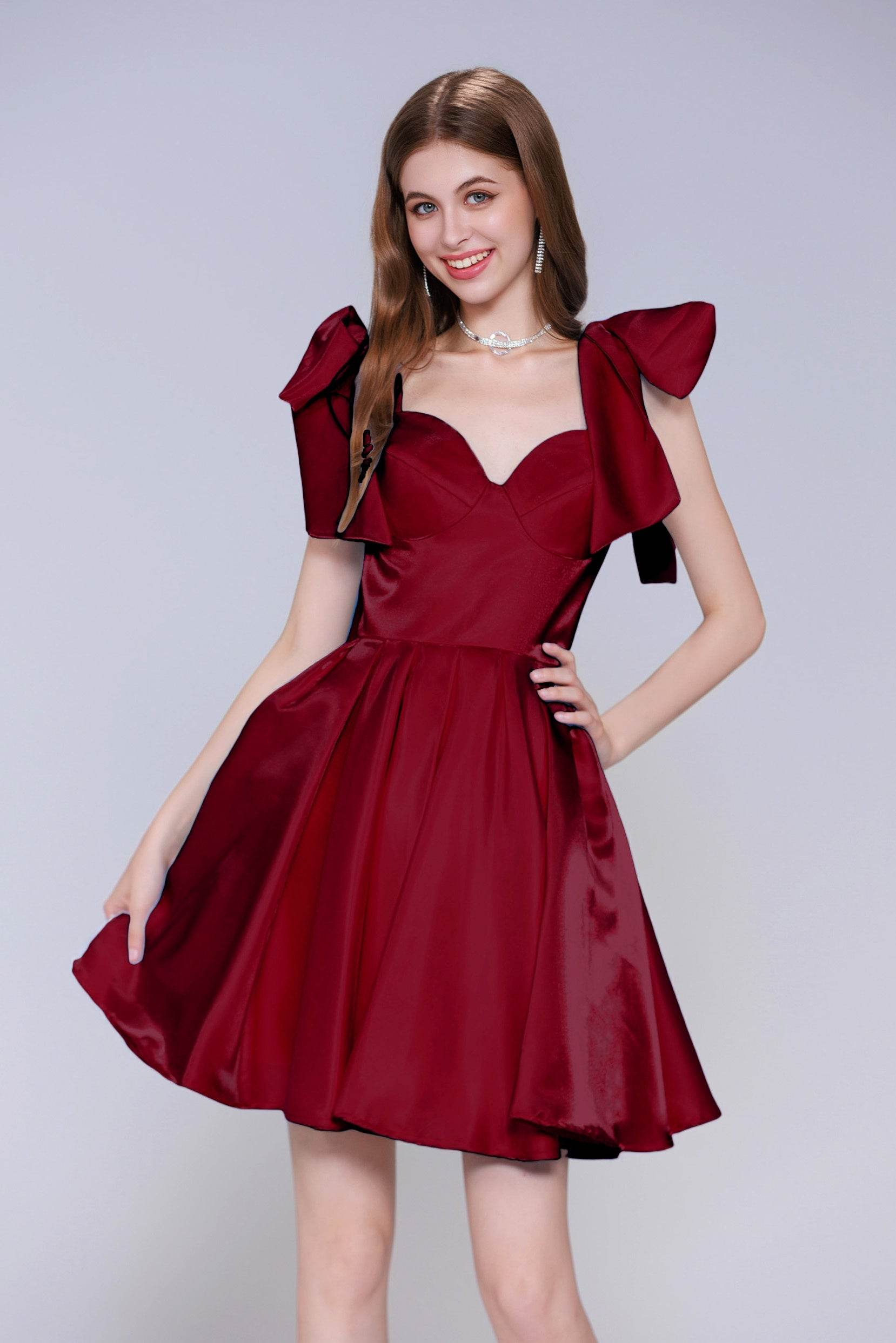 Princess Mini Satin Homecoming Dress CS0944