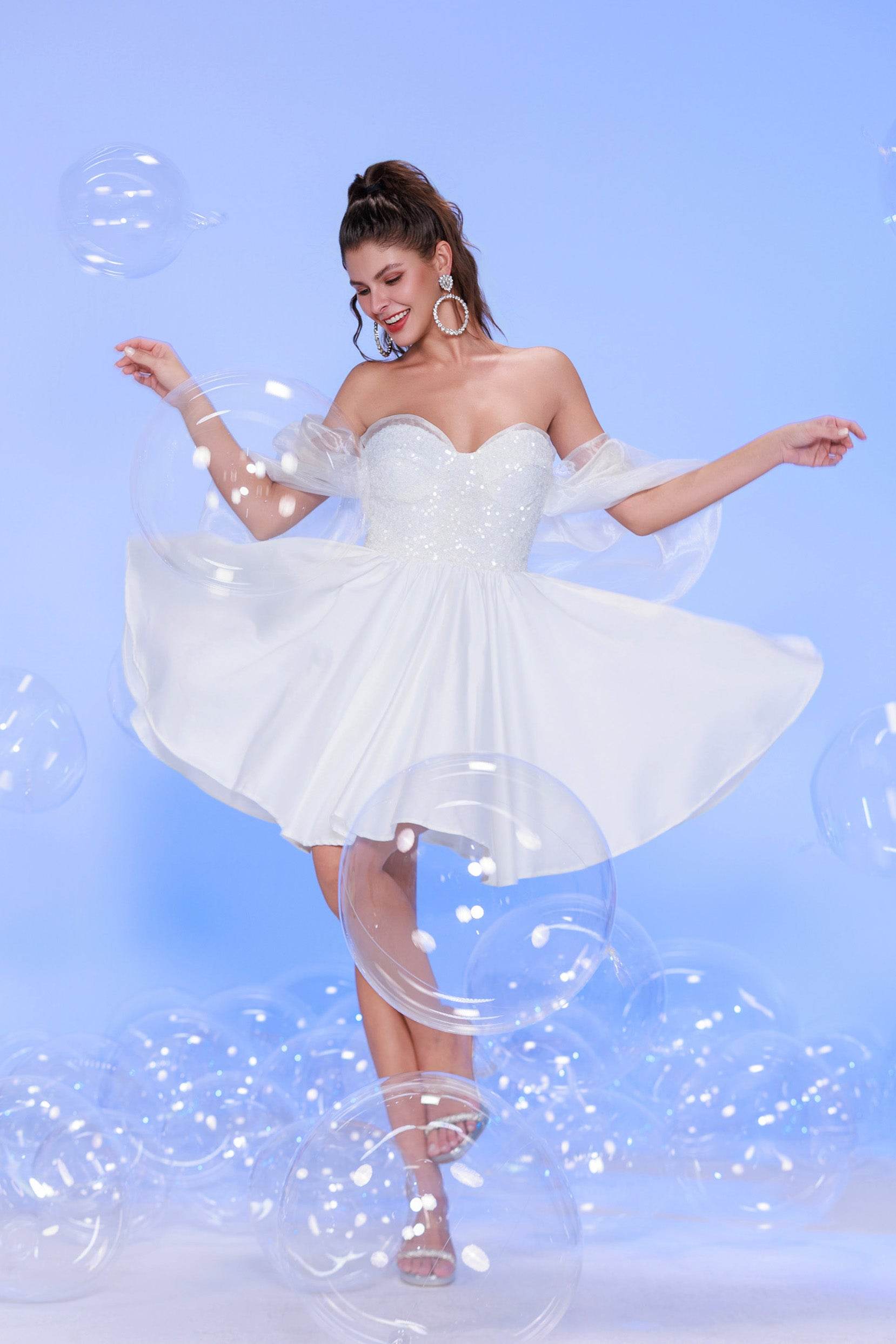 Princess Mini Satin Homecoming Dress CS0945