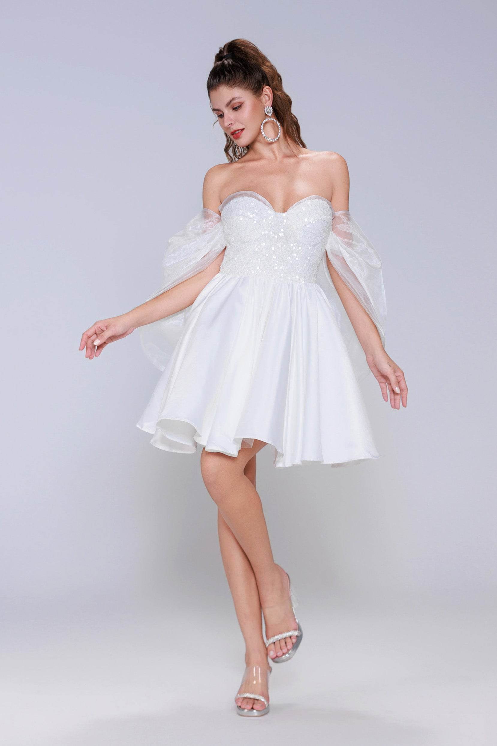 Princess Mini Satin Homecoming Dress CS0945
