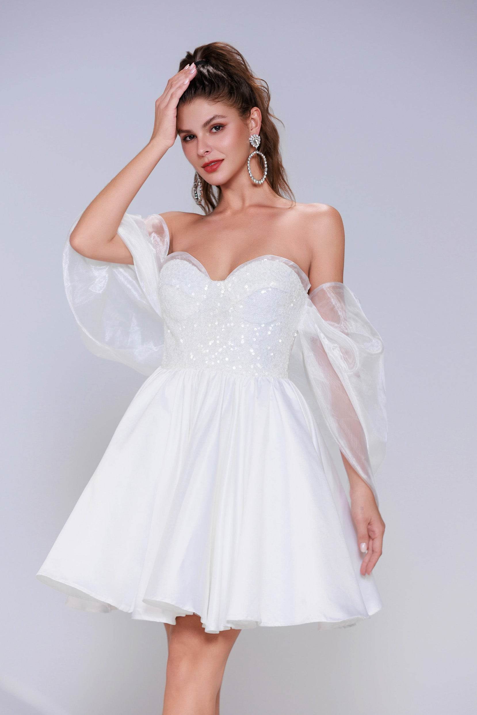 Princess Mini Satin Homecoming Dress CS0945