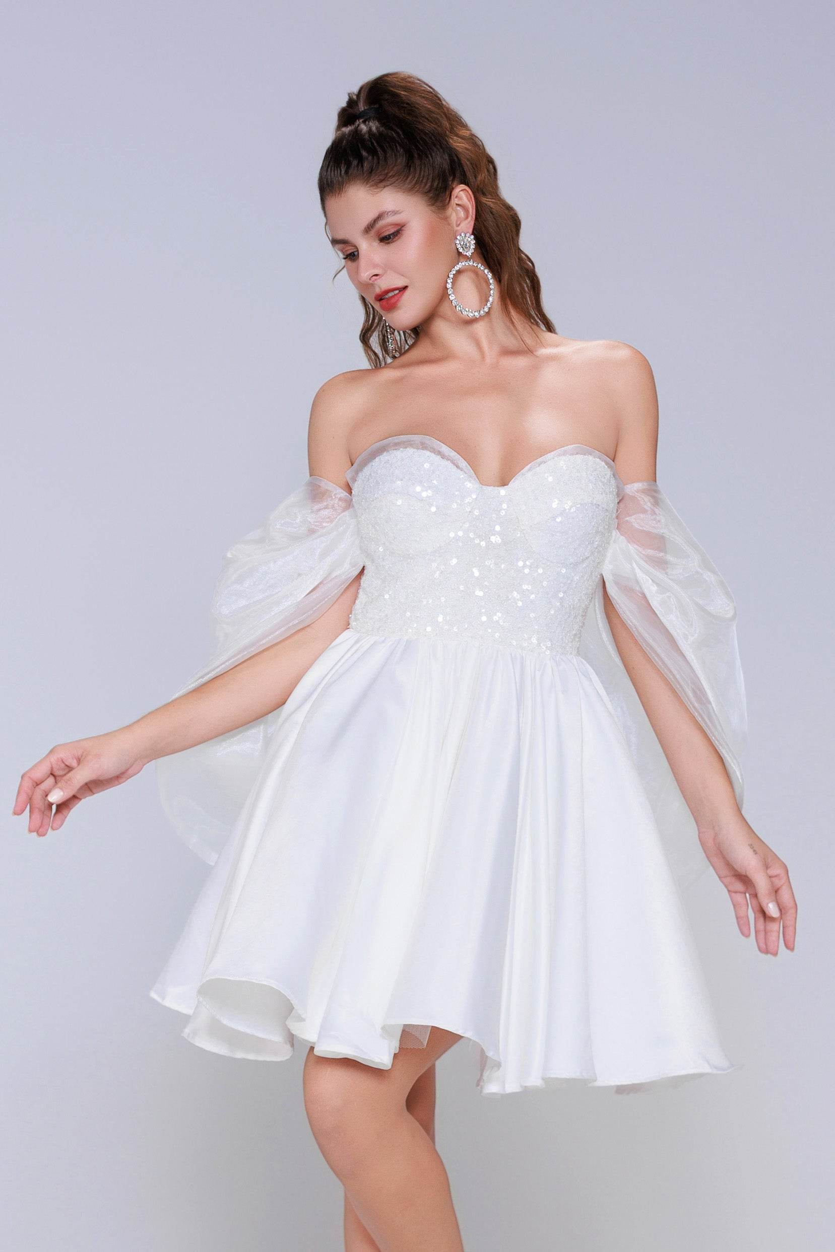 Princess Mini Satin Homecoming Dress CS0945