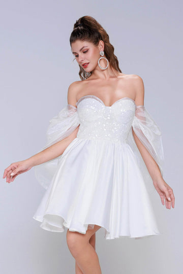 Princess Mini Satin Homecoming Dress CS0945