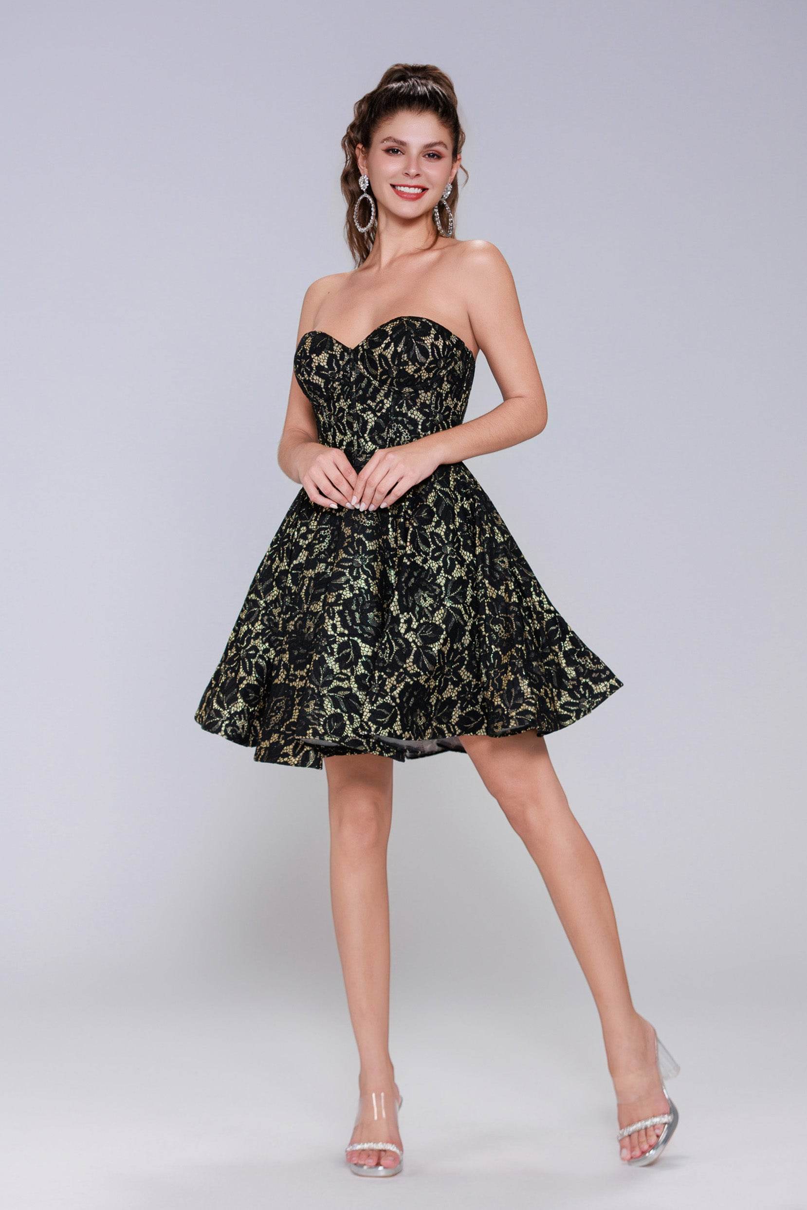 A-Line Mini Lace Homecoming Dress CS0947