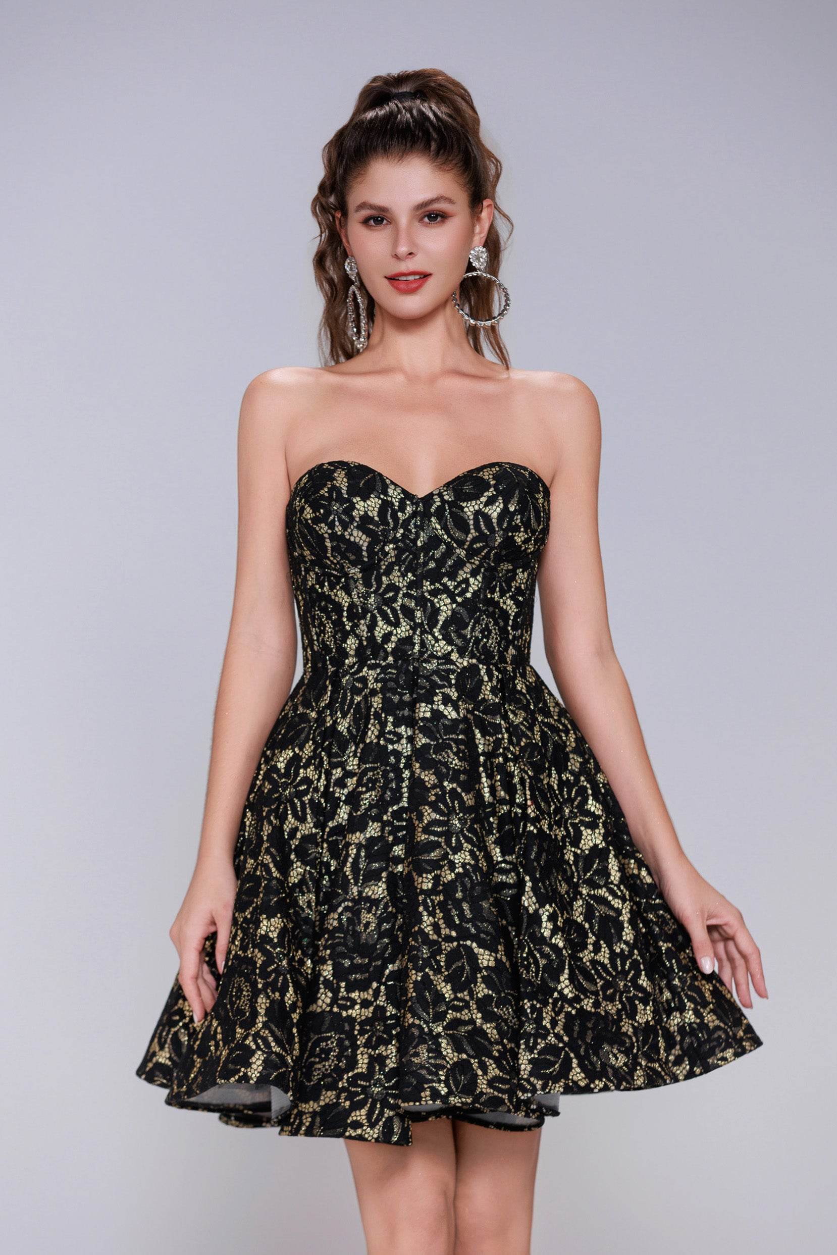 A-Line Mini Lace Homecoming Dress CS0947