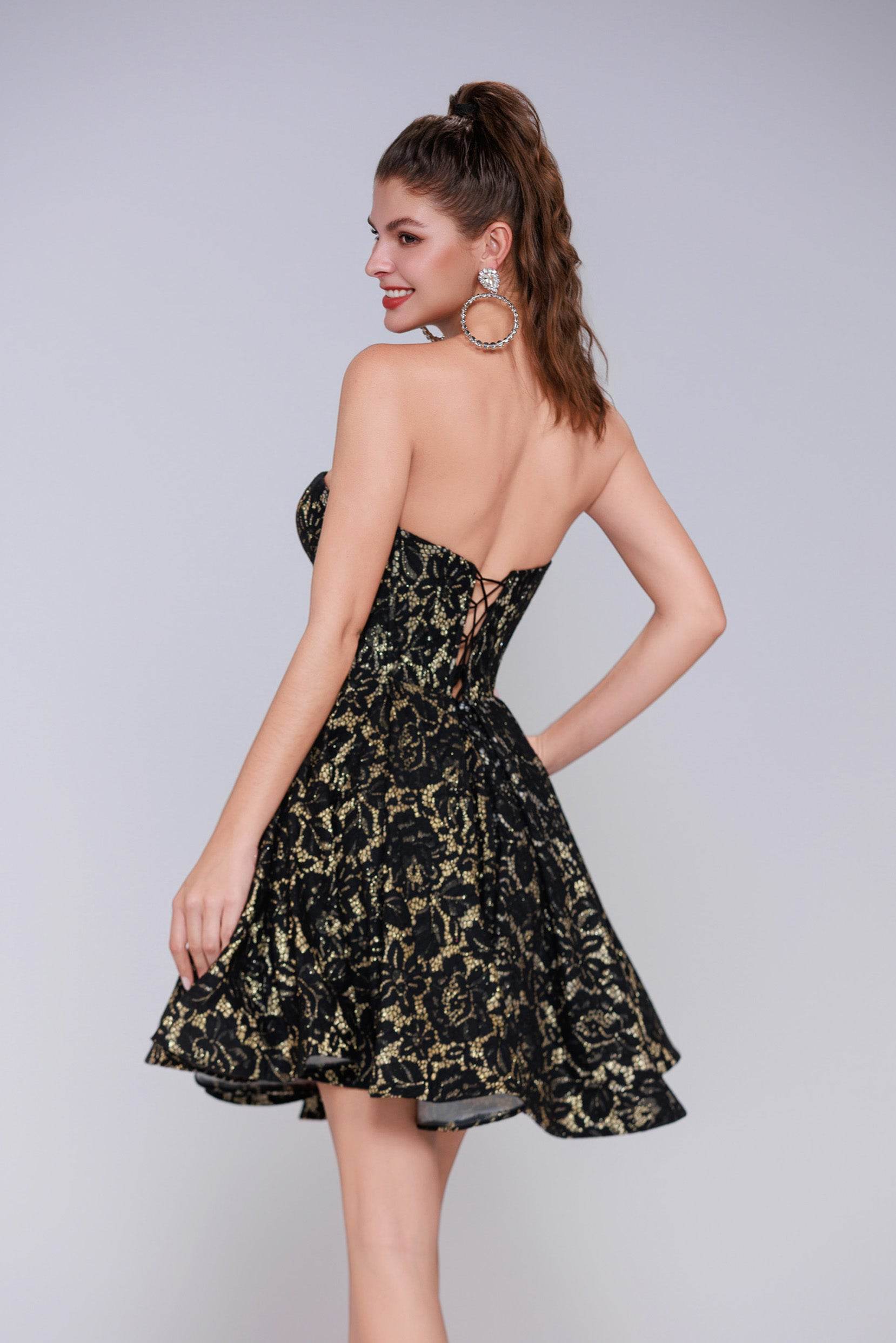 A-Line Mini Lace Homecoming Dress CS0947