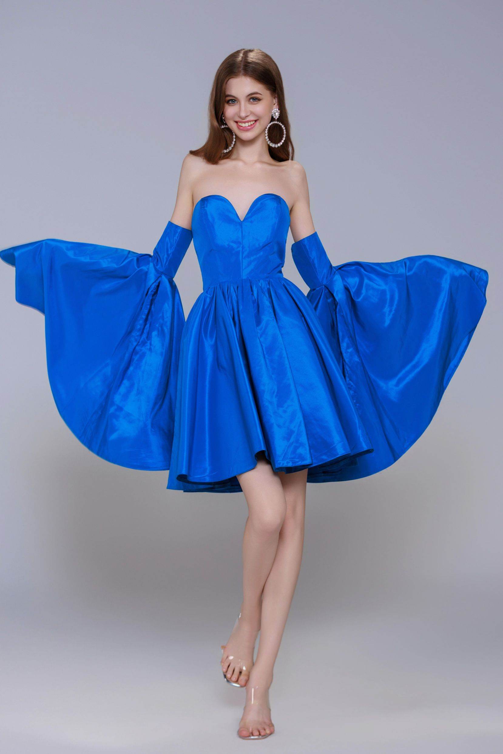 A-Line Mini Taffeta Homecoming Dress CS0950