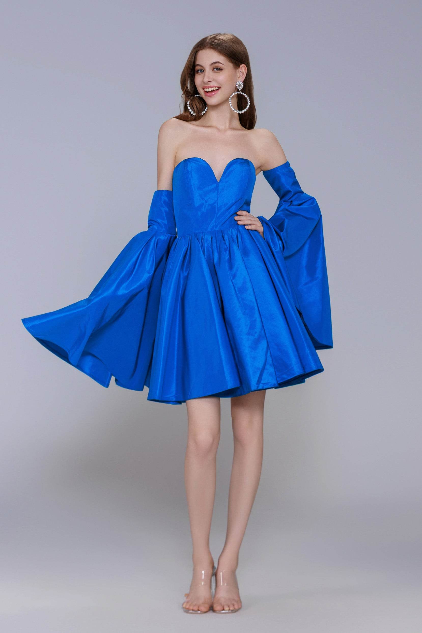 A-Line Mini Taffeta Homecoming Dress CS0950