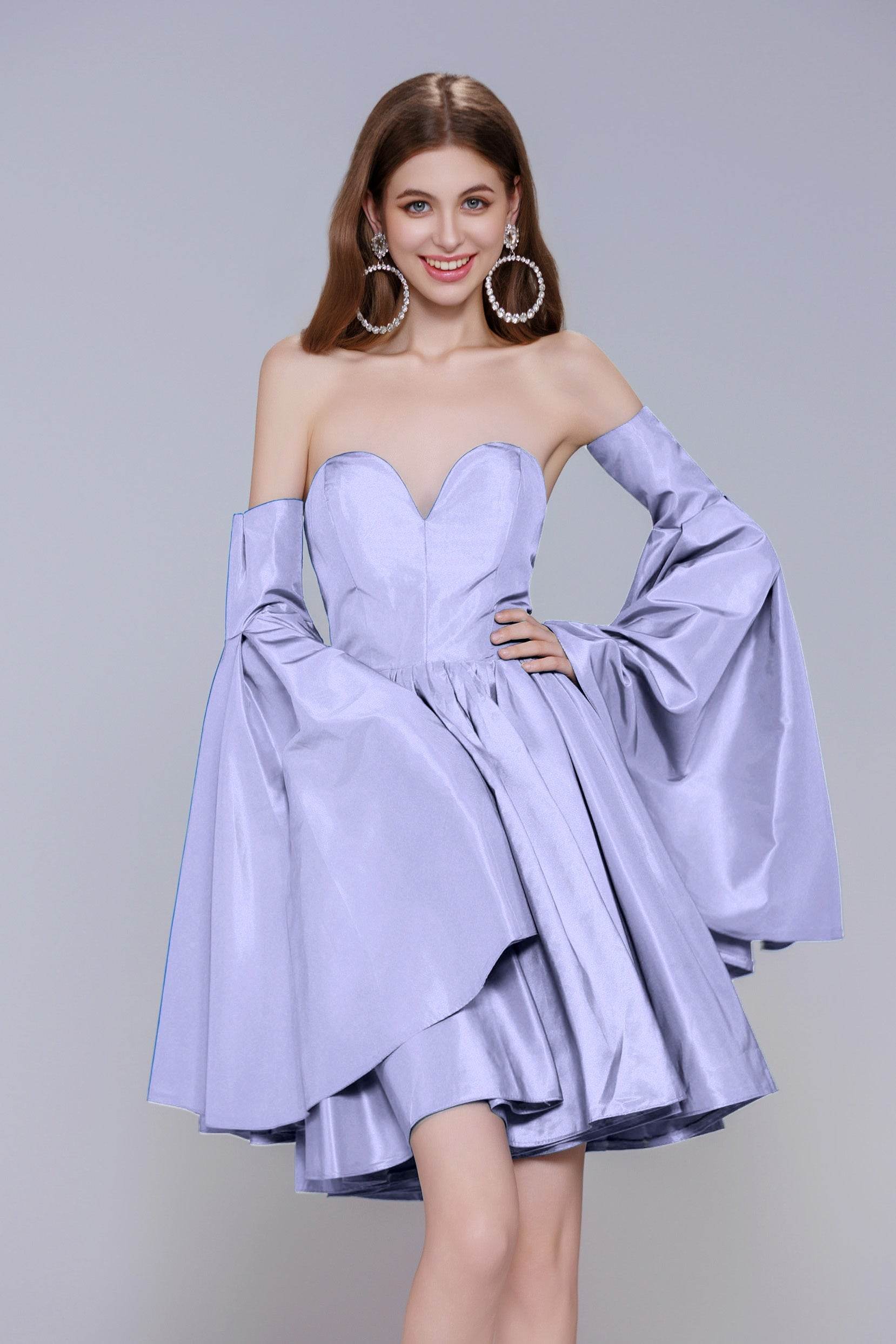 A-Line Mini Taffeta Homecoming Dress CS0950