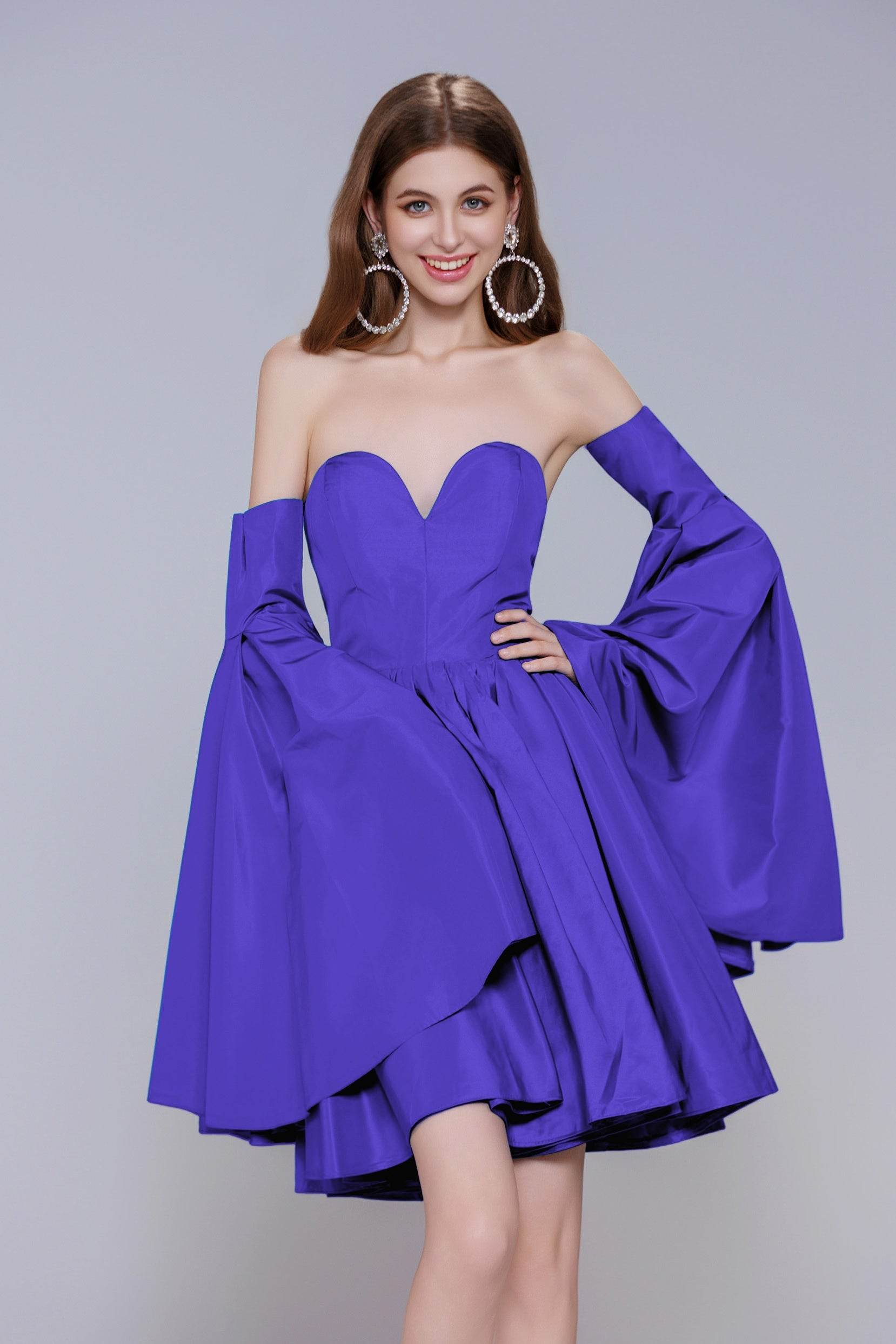 A-Line Mini Taffeta Homecoming Dress CS0950