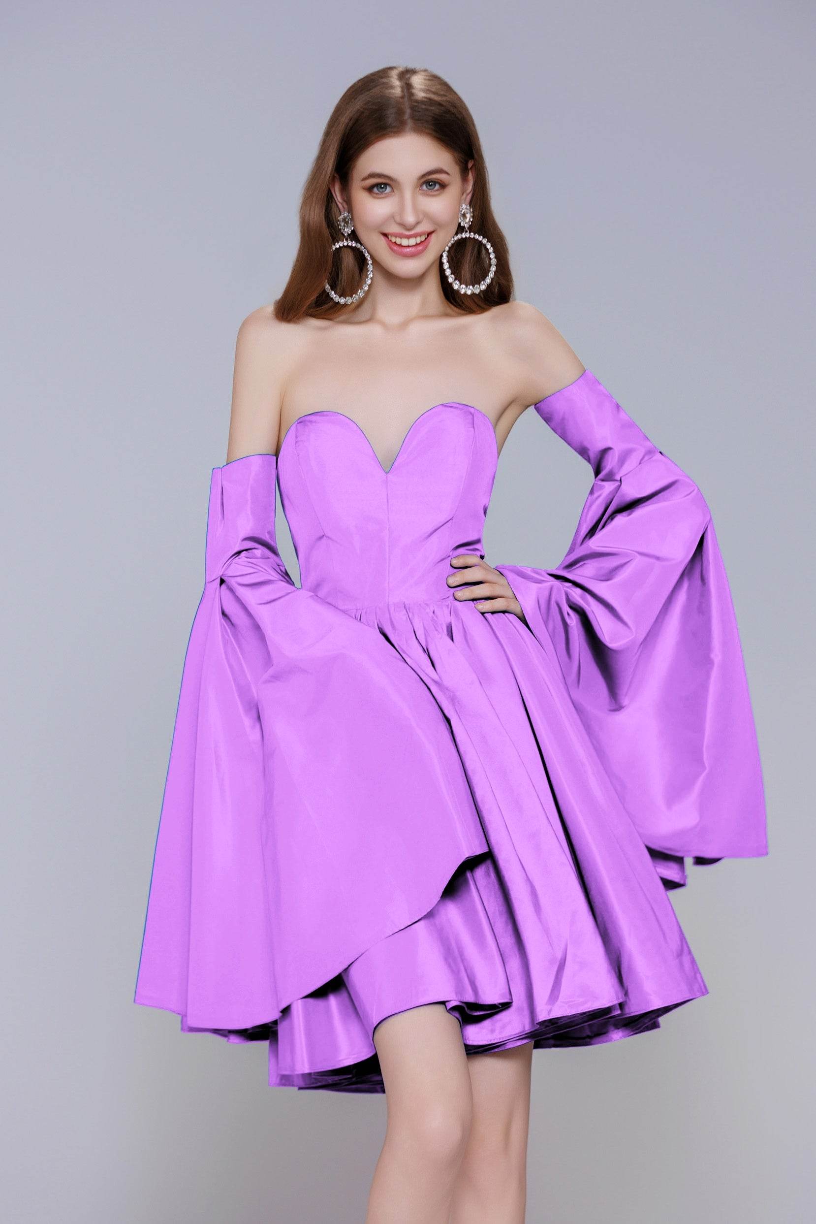 A-Line Mini Taffeta Homecoming Dress CS0950