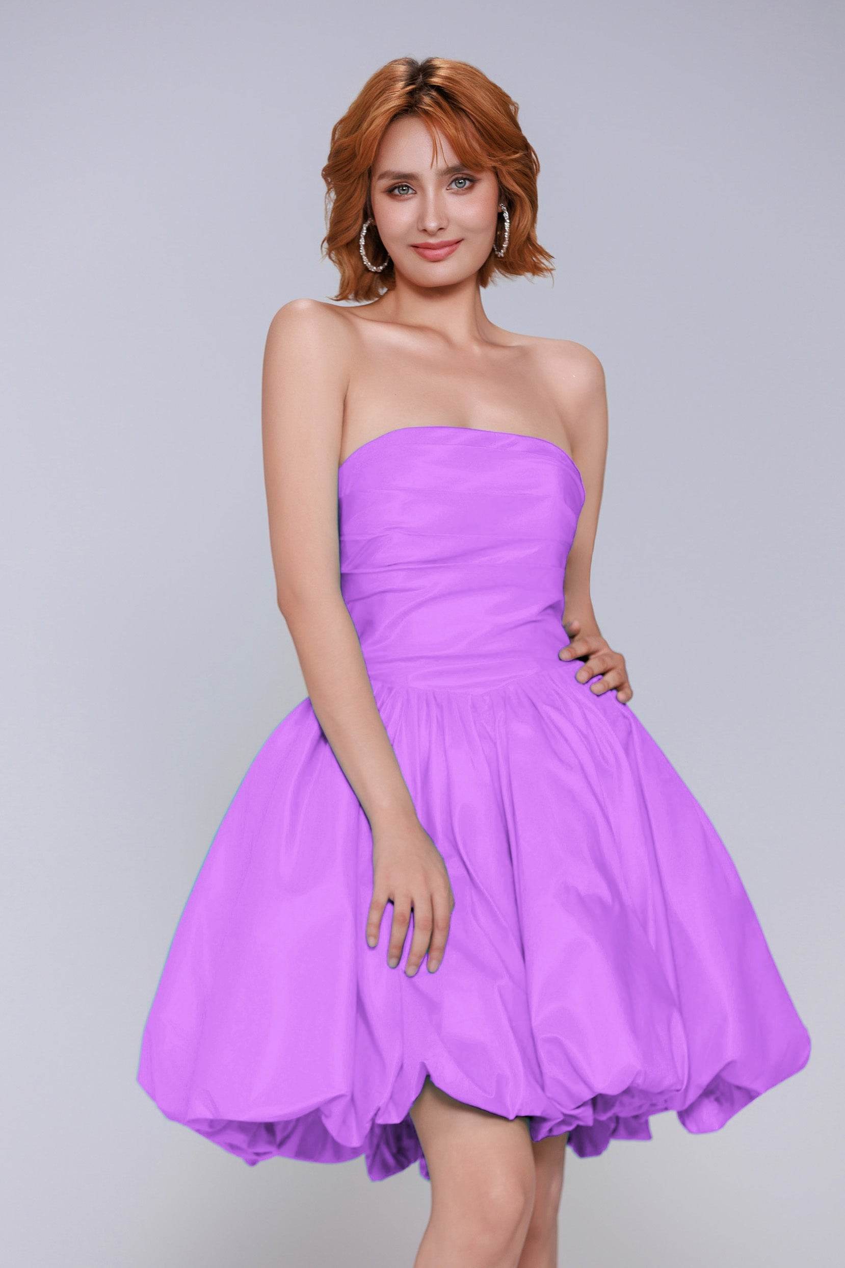 A-Line Mini Taffeta Homecoming Dress CS0951