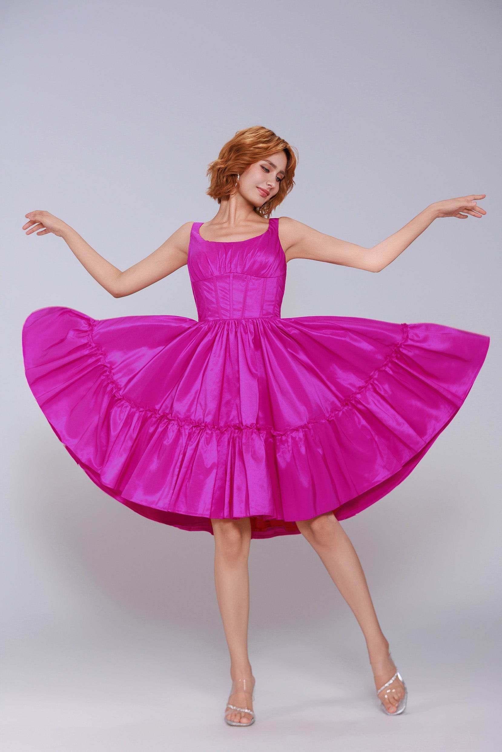 A-Line Mini Taffeta Homecoming Dress CS0952