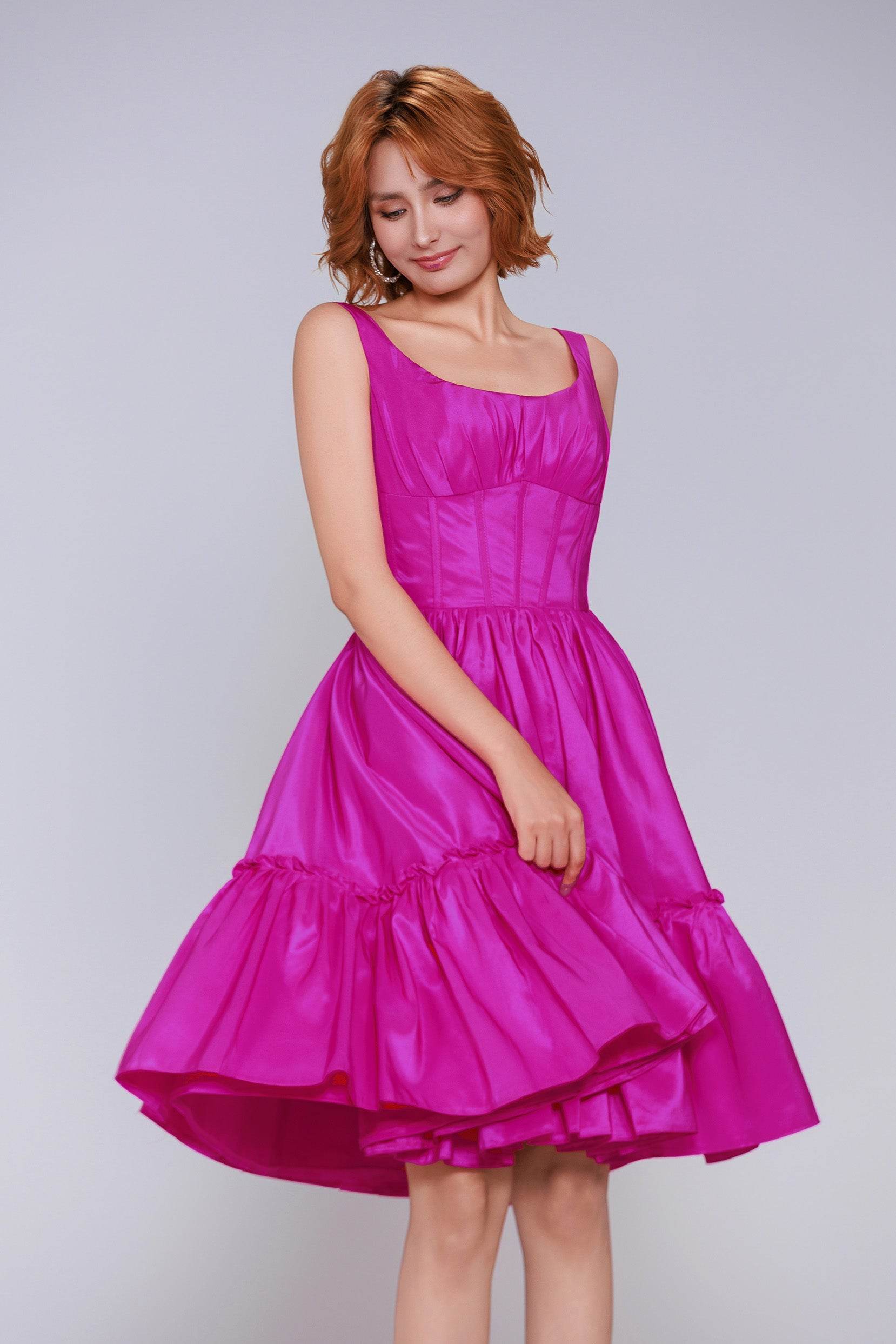 A-Line Mini Taffeta Homecoming Dress CS0952