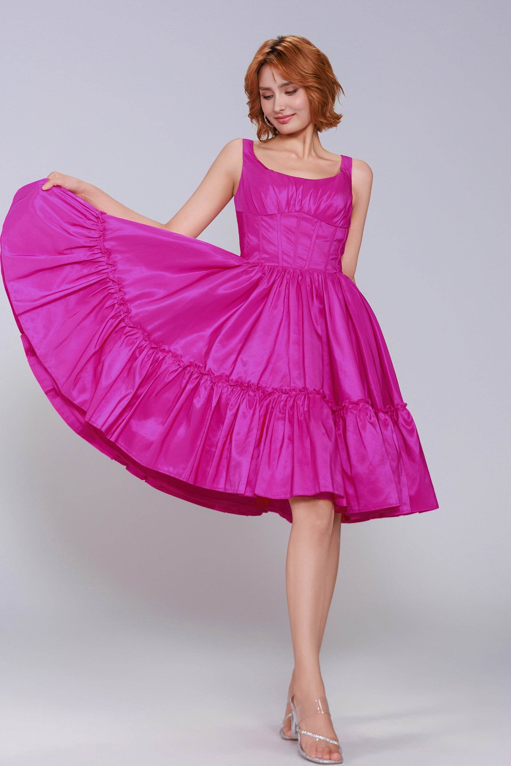 A-Line Mini Taffeta Homecoming Dress CS0952