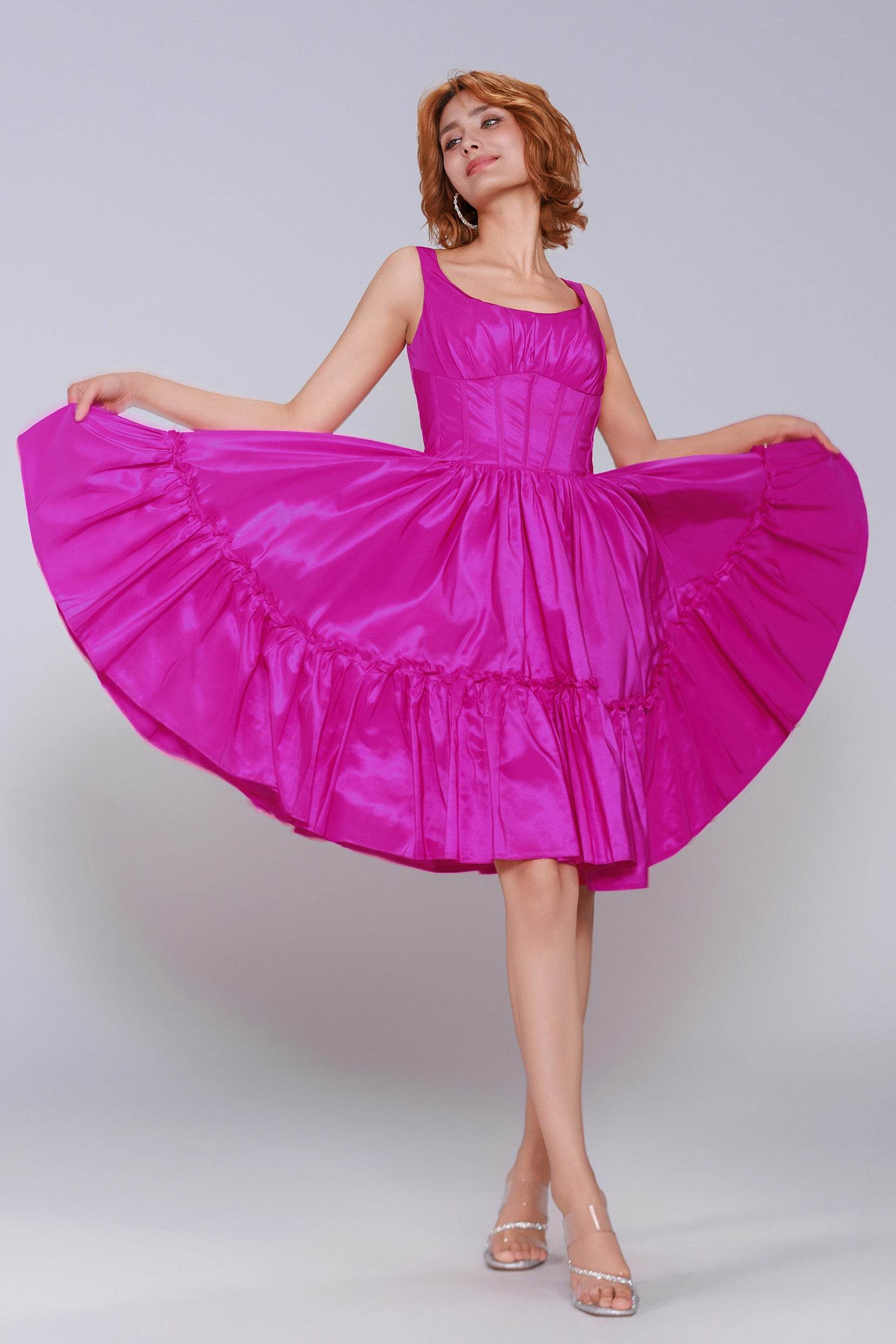 A-Line Mini Taffeta Homecoming Dress CS0952