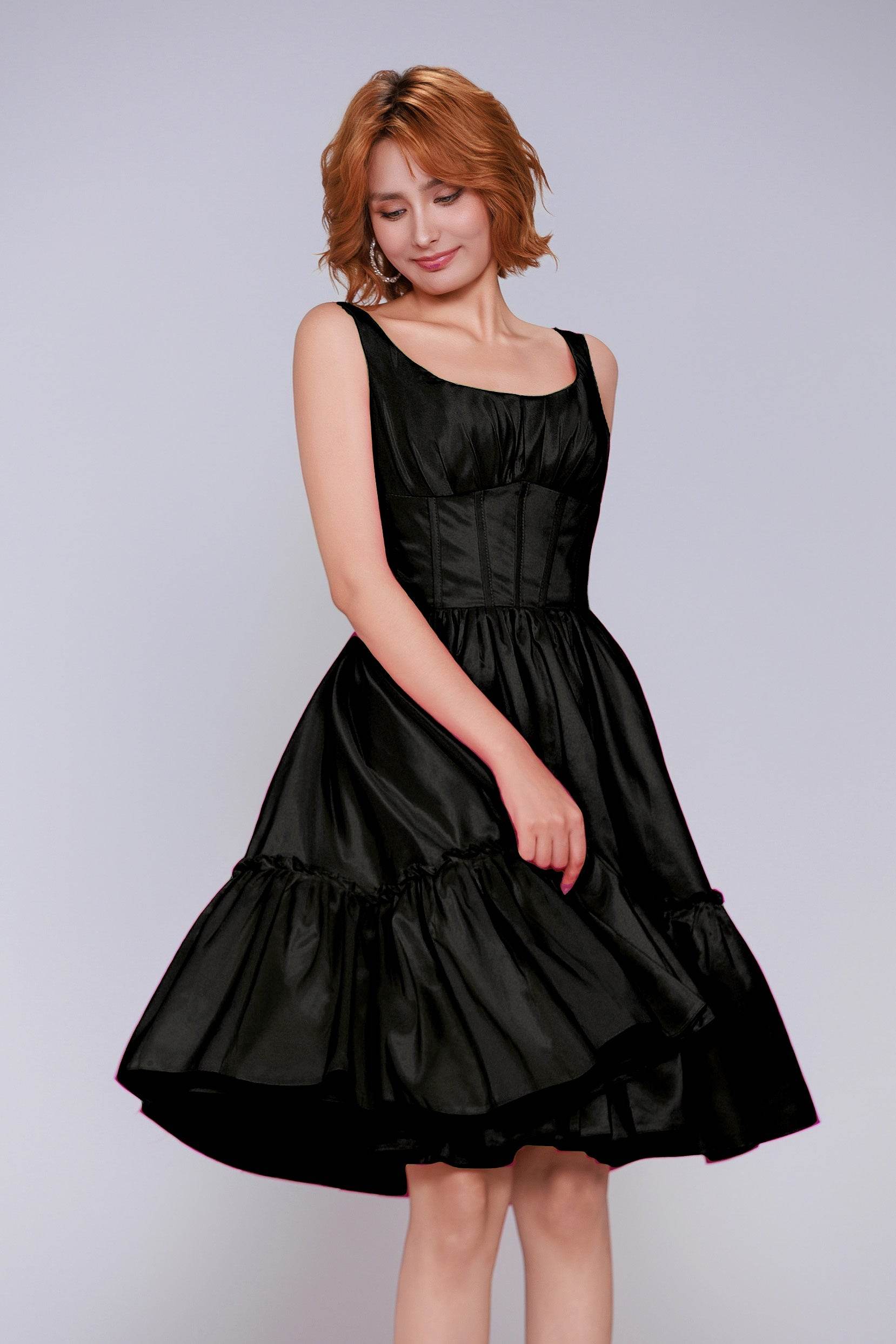 A-Line Mini Taffeta Homecoming Dress CS0952