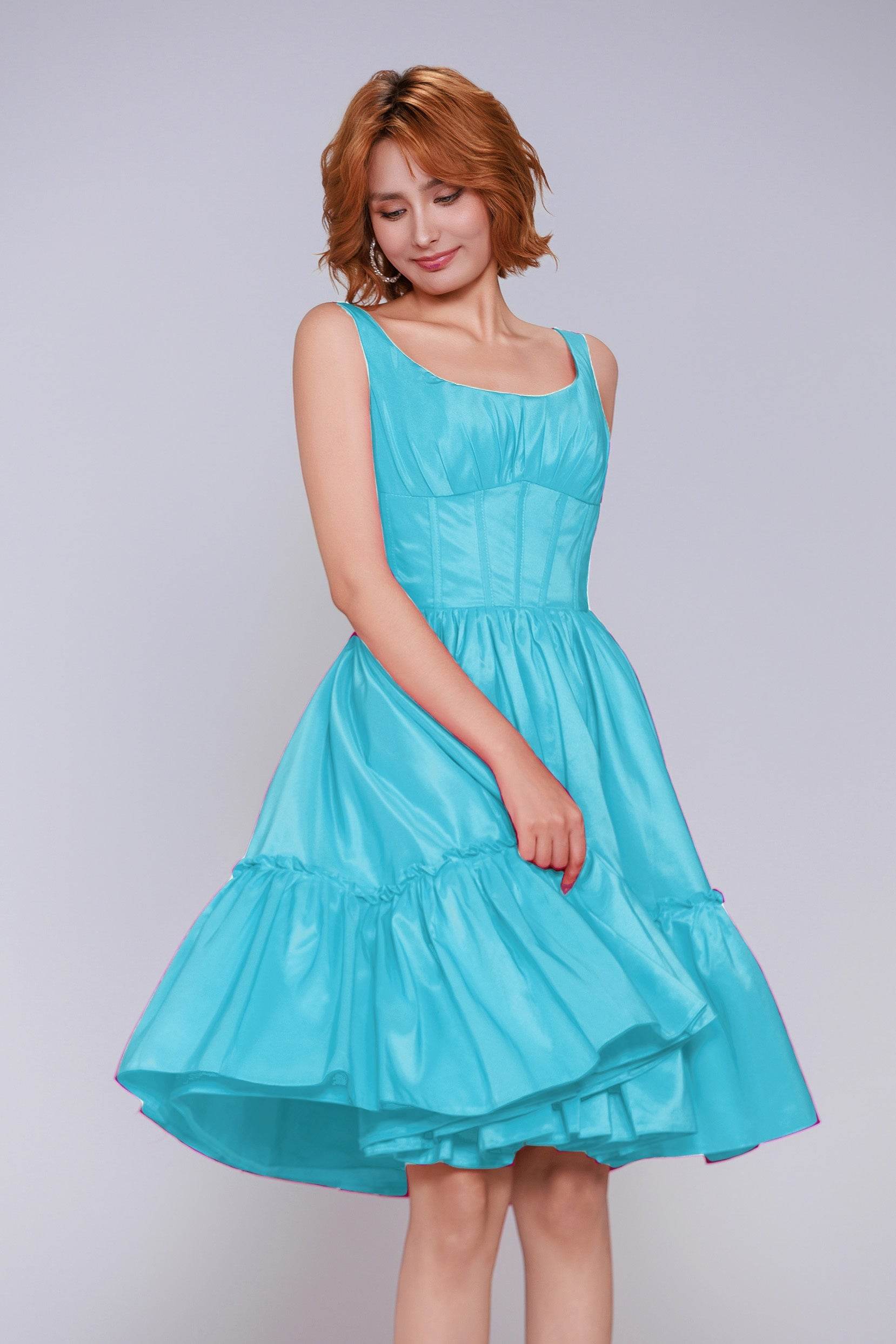 A-Line Mini Taffeta Homecoming Dress CS0952