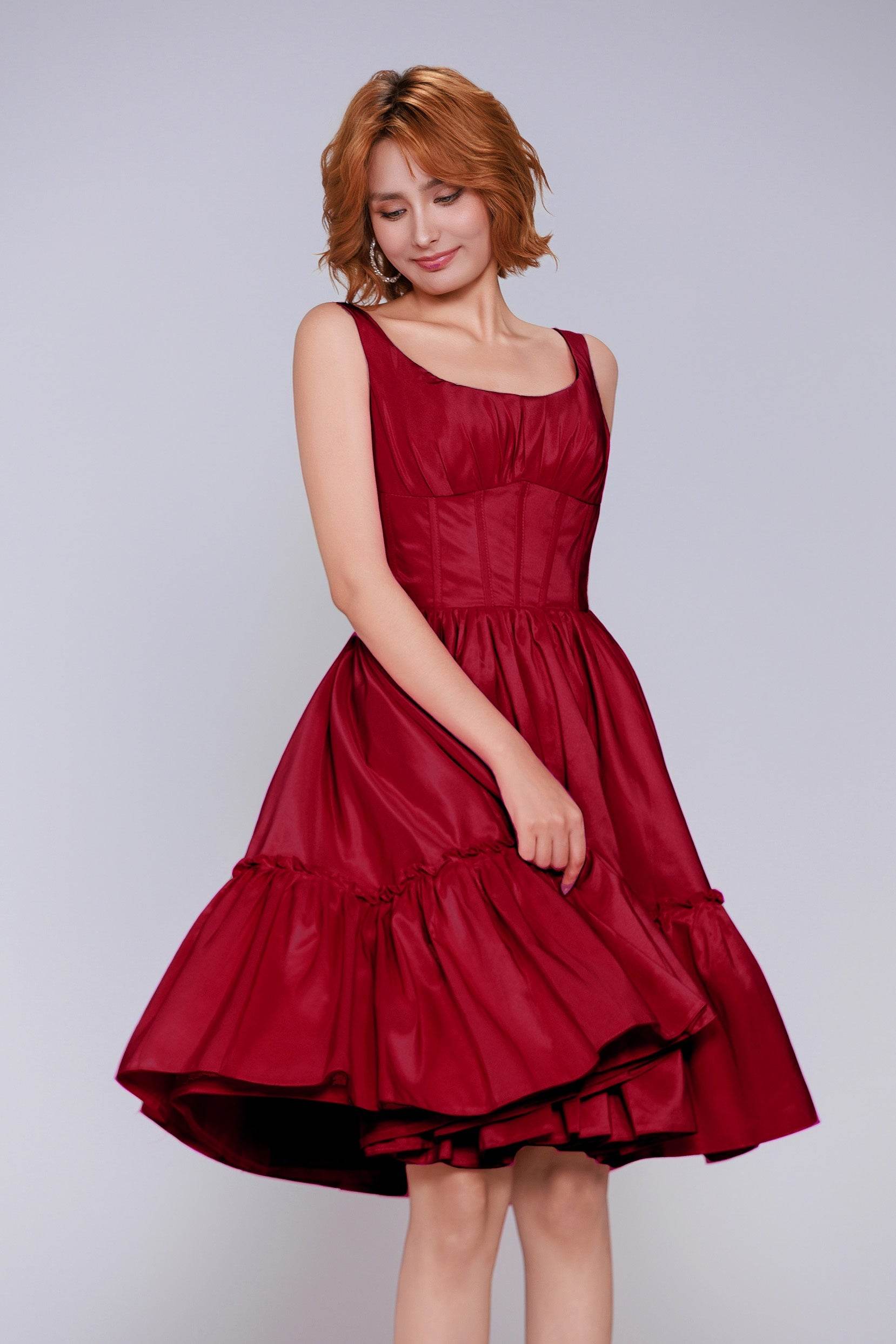 A-Line Mini Taffeta Homecoming Dress CS0952
