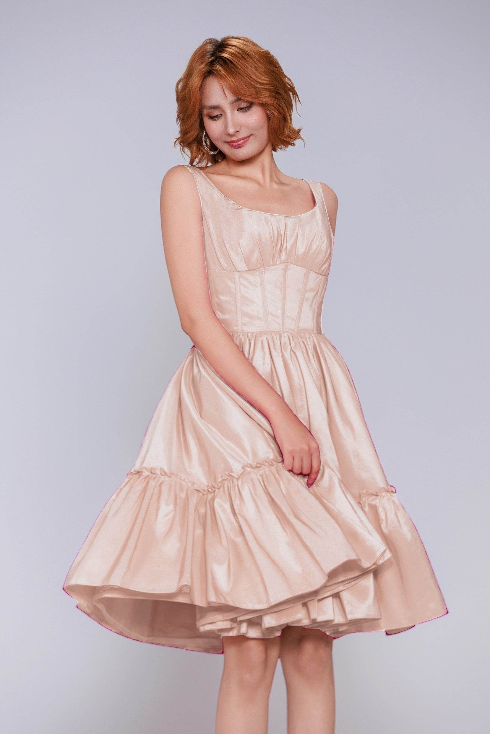 A-Line Mini Taffeta Homecoming Dress CS0952