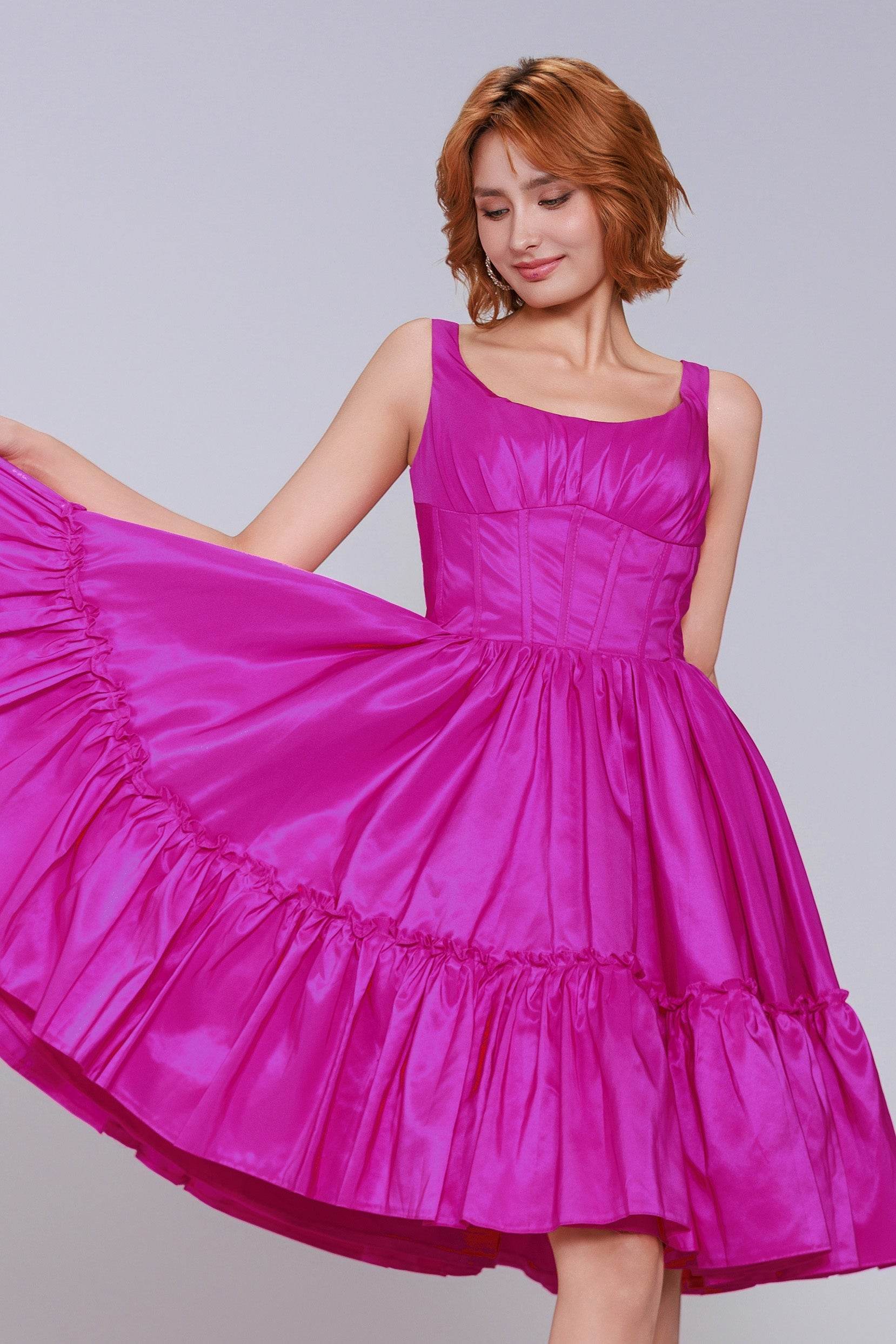 A-Line Mini Taffeta Homecoming Dress CS0952