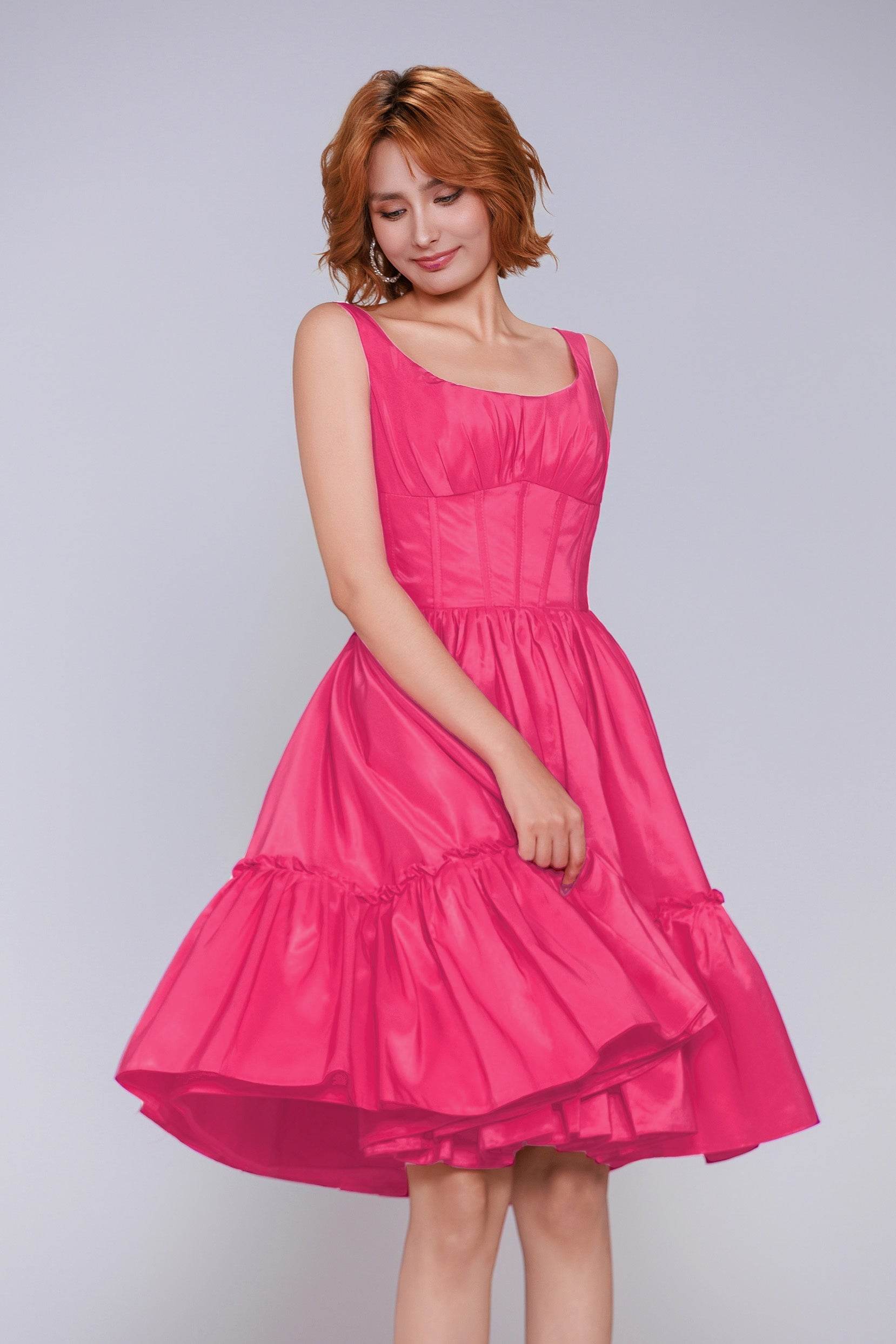 A-Line Mini Taffeta Homecoming Dress CS0952