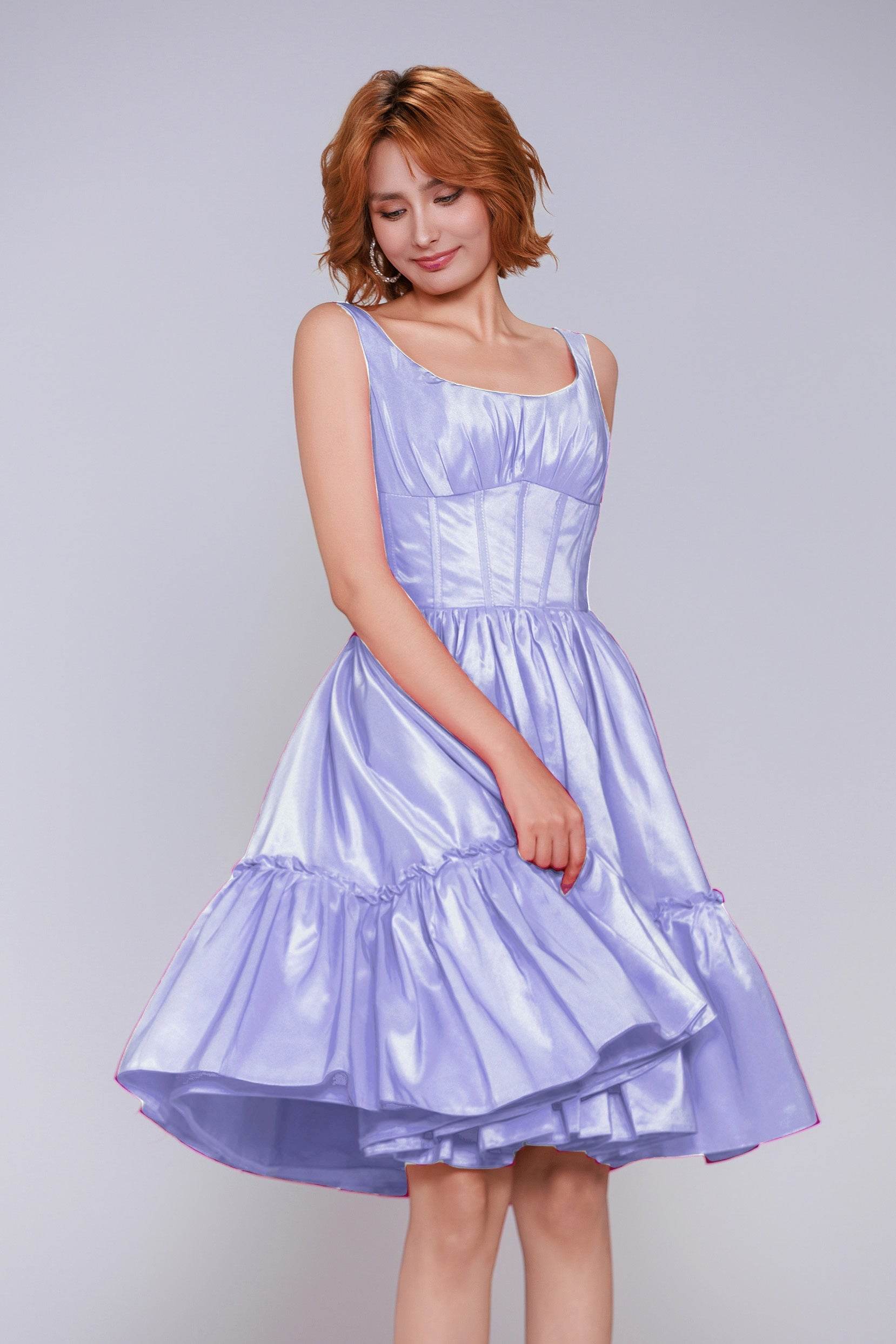 A-Line Mini Taffeta Homecoming Dress CS0952