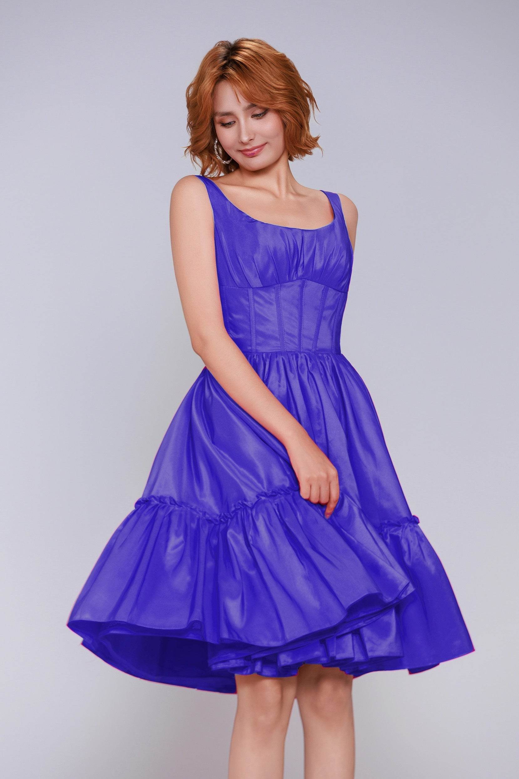 A-Line Mini Taffeta Homecoming Dress CS0952
