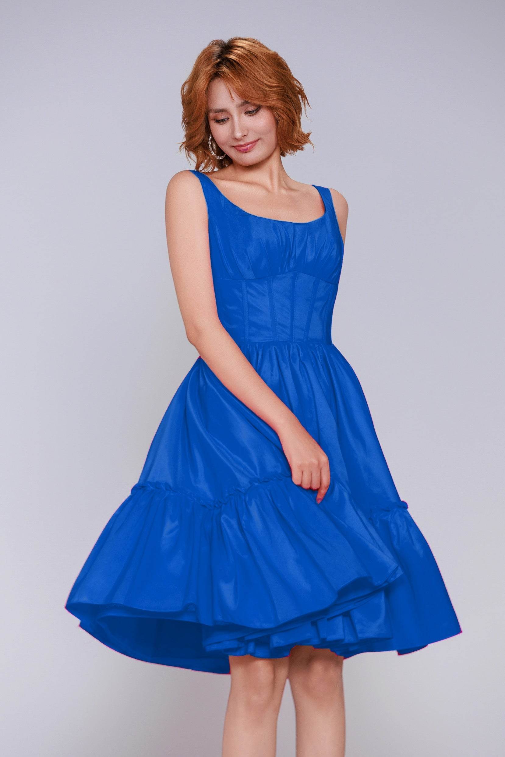 A-Line Mini Taffeta Homecoming Dress CS0952