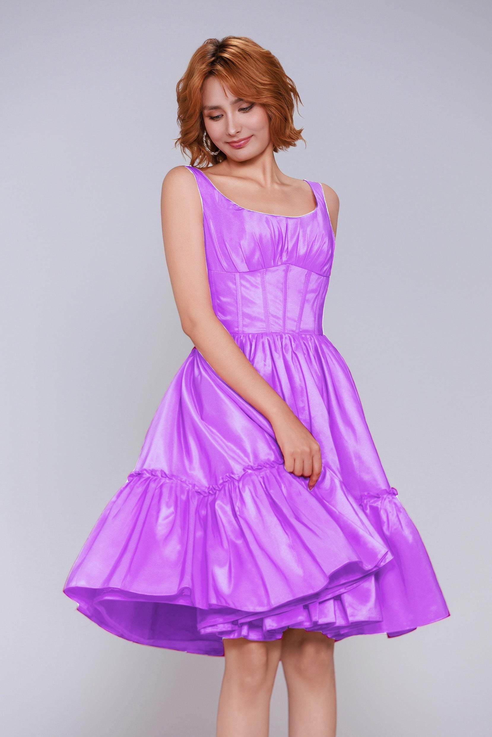 A-Line Mini Taffeta Homecoming Dress CS0952