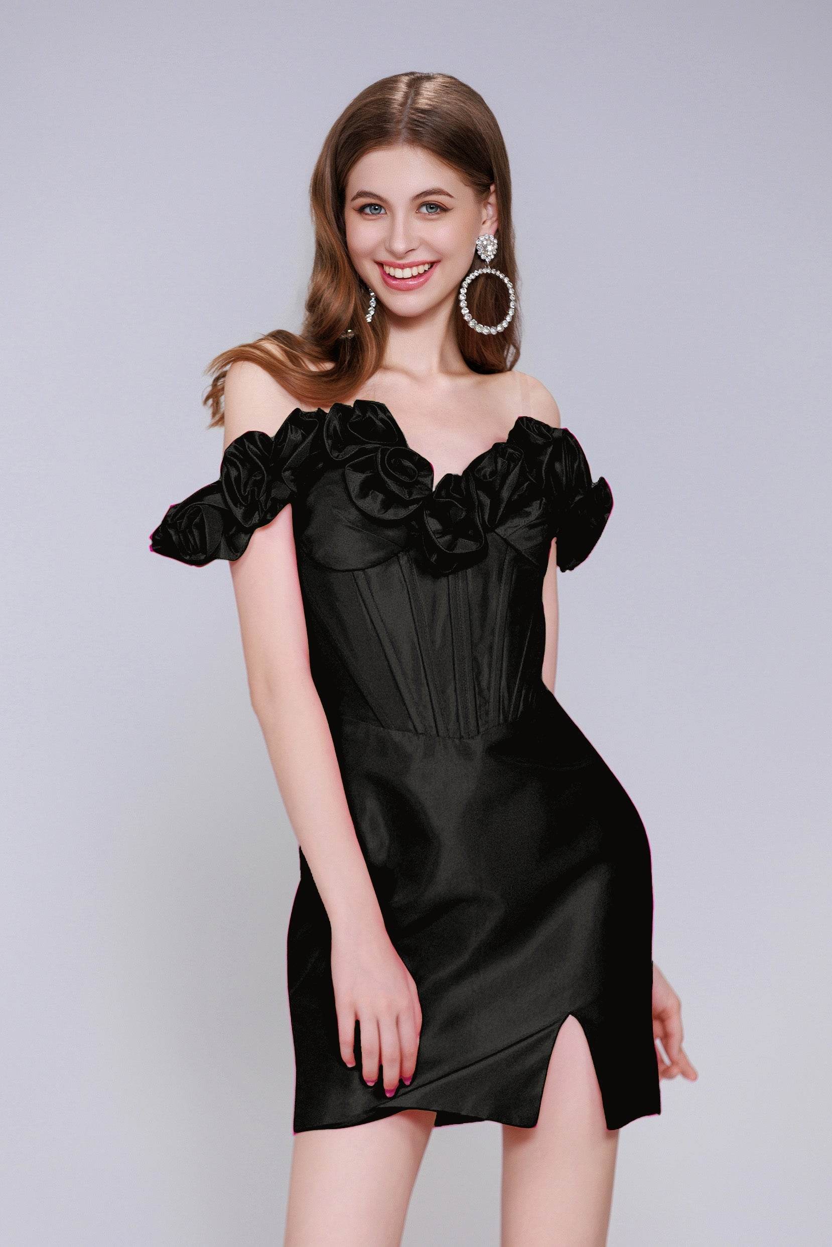 Sheath-Column Mini Taffeta Homecoming Dress CS0953