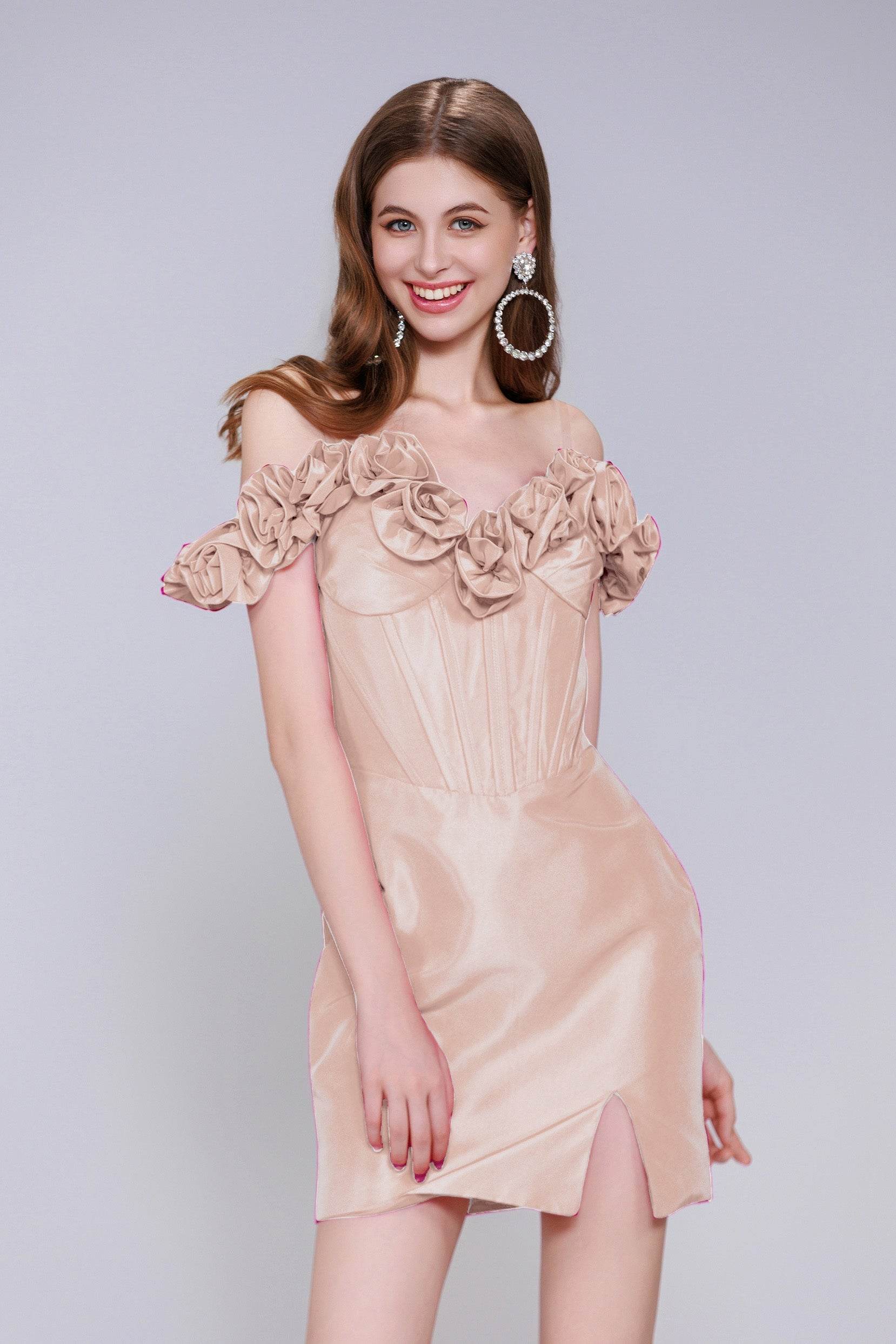 Sheath-Column Mini Taffeta Homecoming Dress CS0953