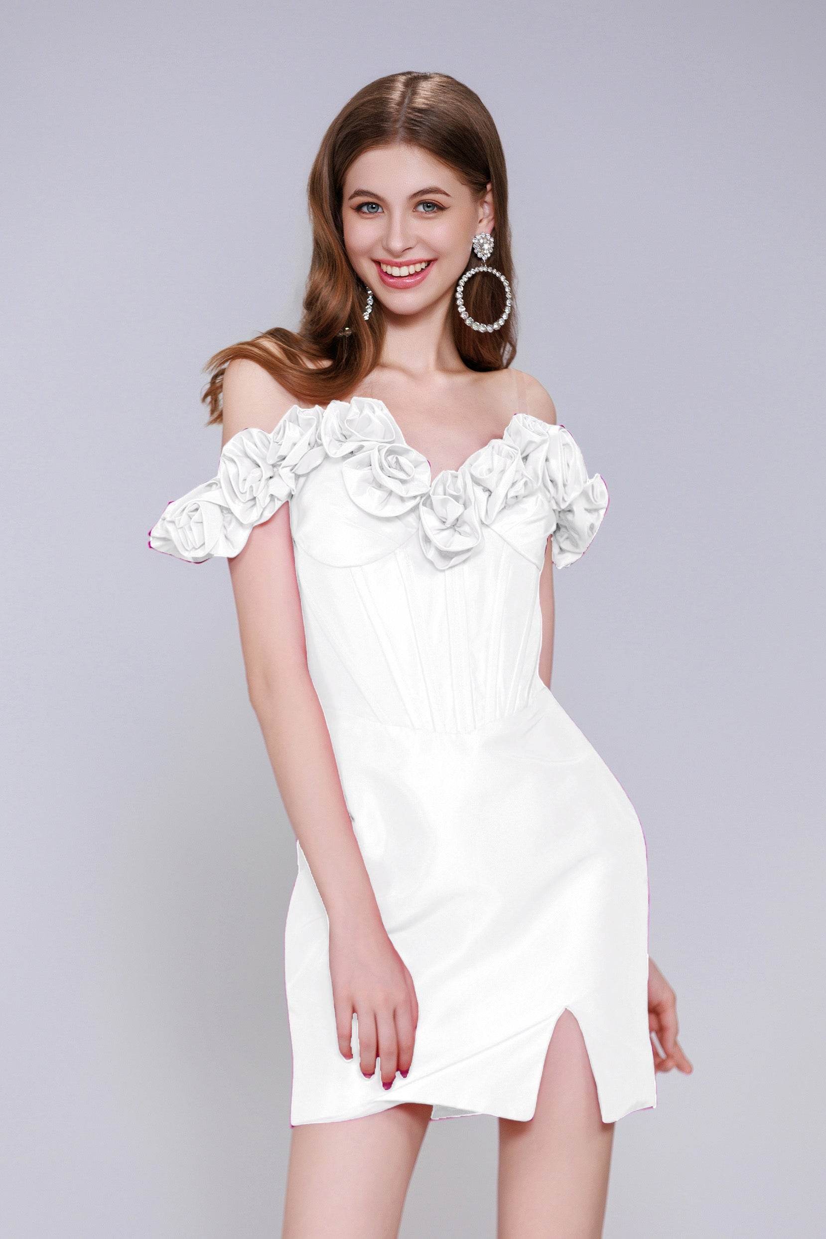 Sheath-Column Mini Taffeta Homecoming Dress CS0953