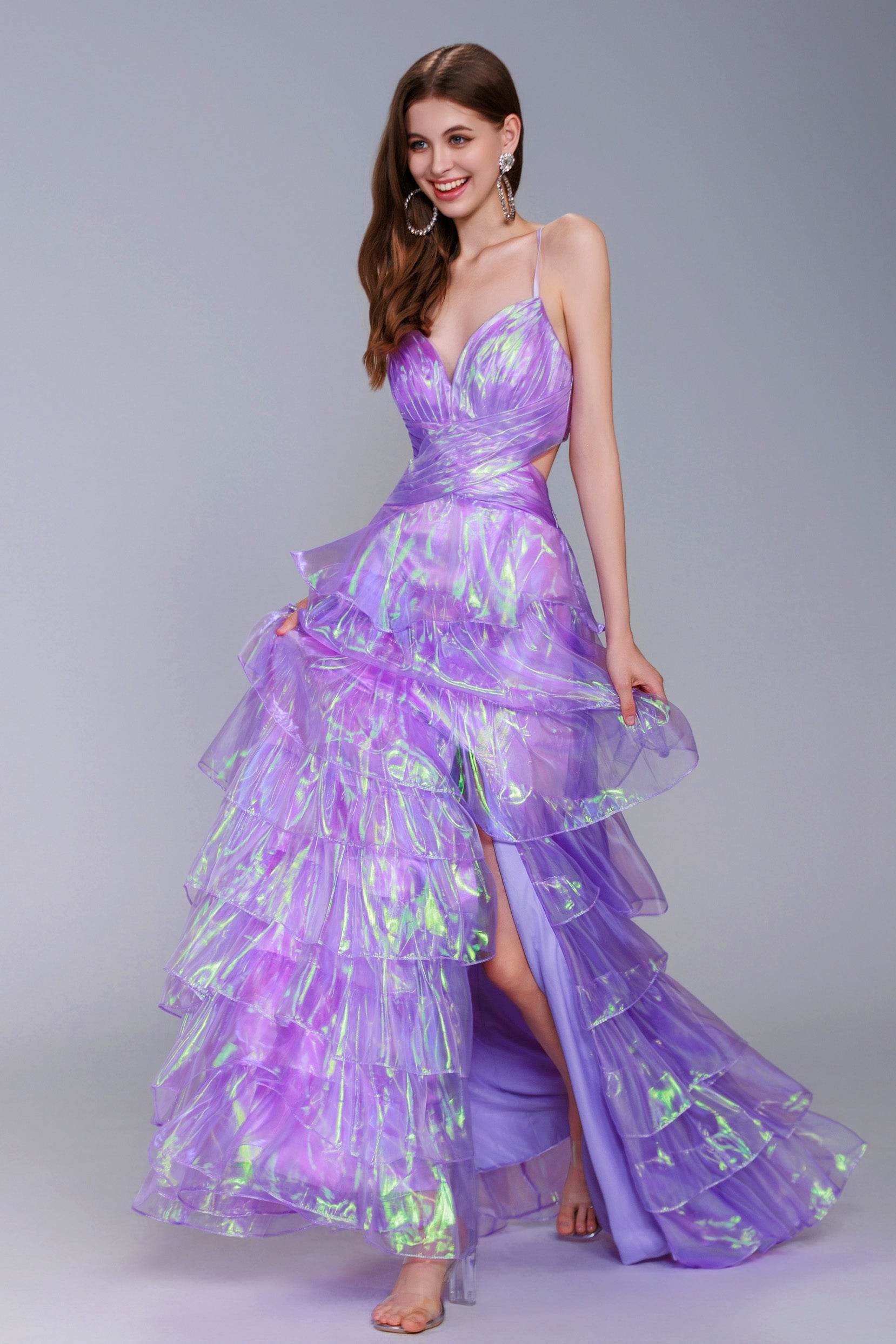 A-Line Maxi Organza Prom Dress CS0956