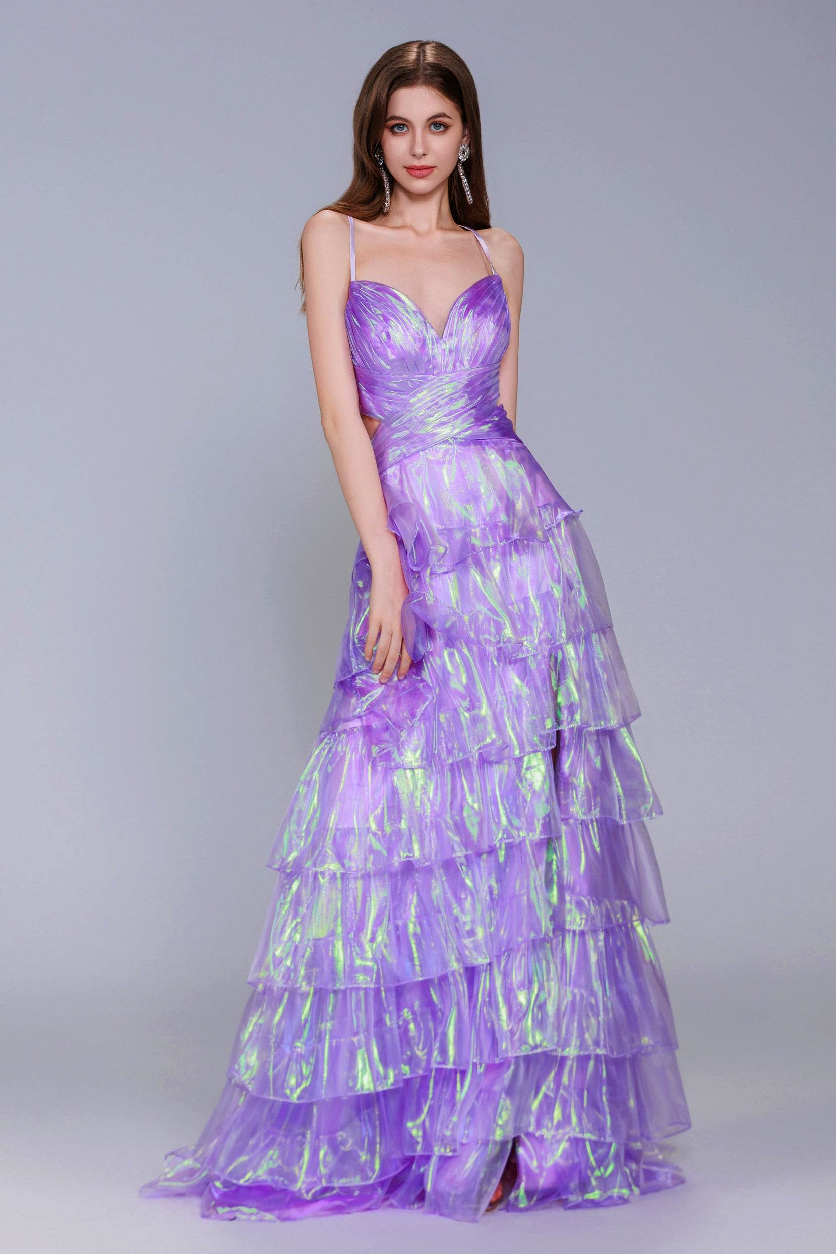A-Line Maxi Organza Prom Dress CS0956