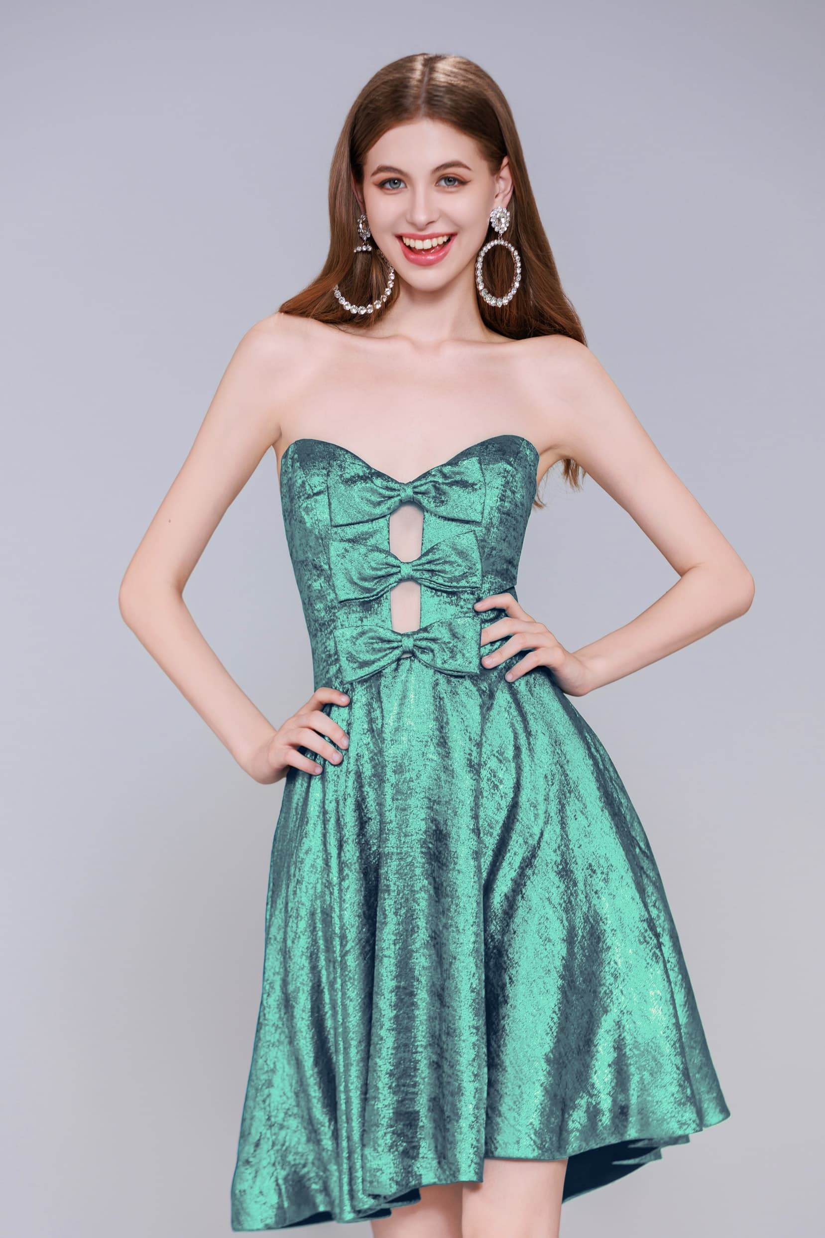 A-Line Mini Metallic Homecoming Dress CS0960