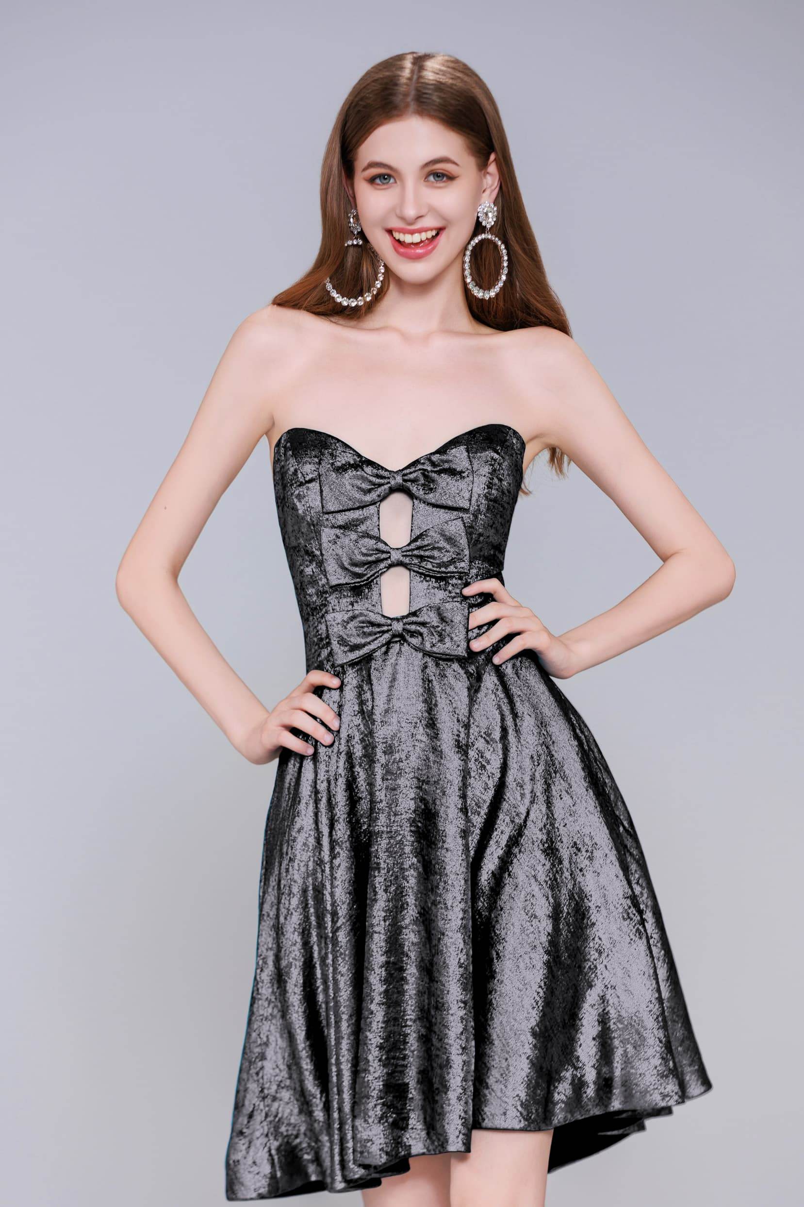 A-Line Mini Metallic Homecoming Dress CS0960