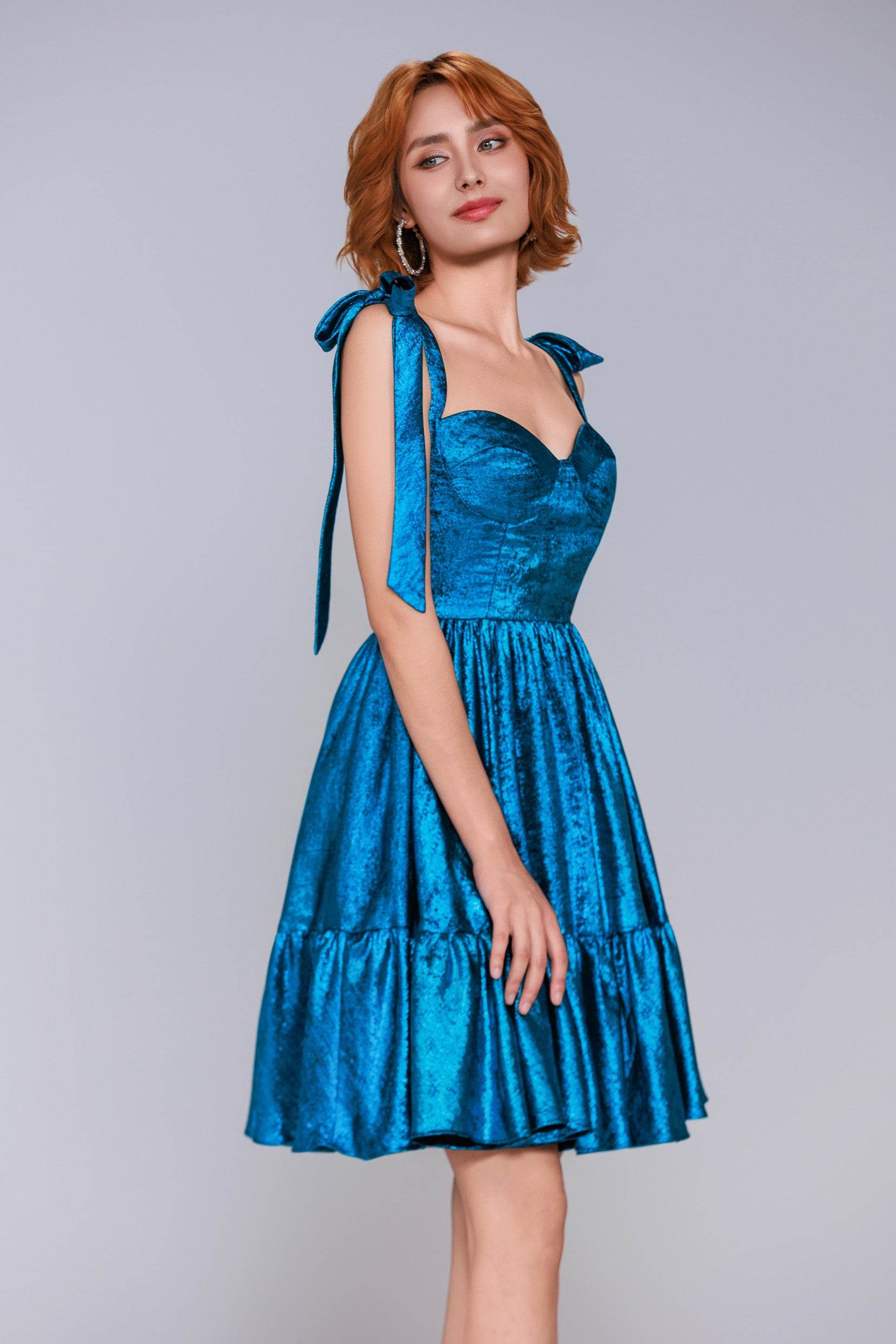 A-Line Mini Metallic Homecoming Dress CS0961