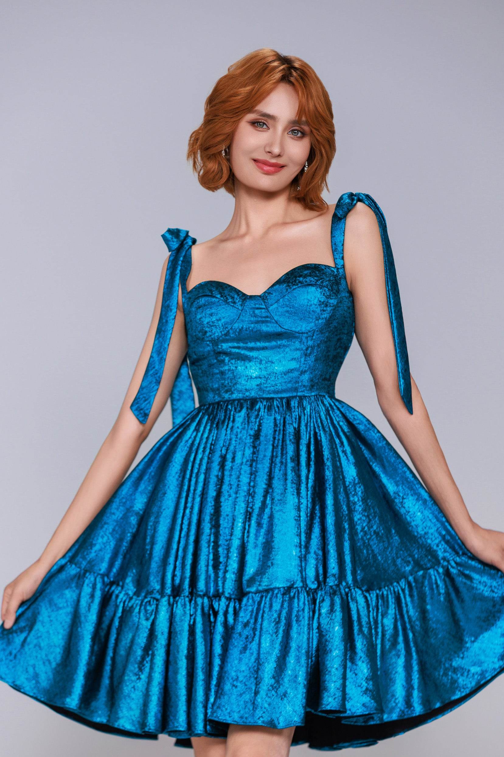 A-Line Mini Metallic Homecoming Dress CS0961