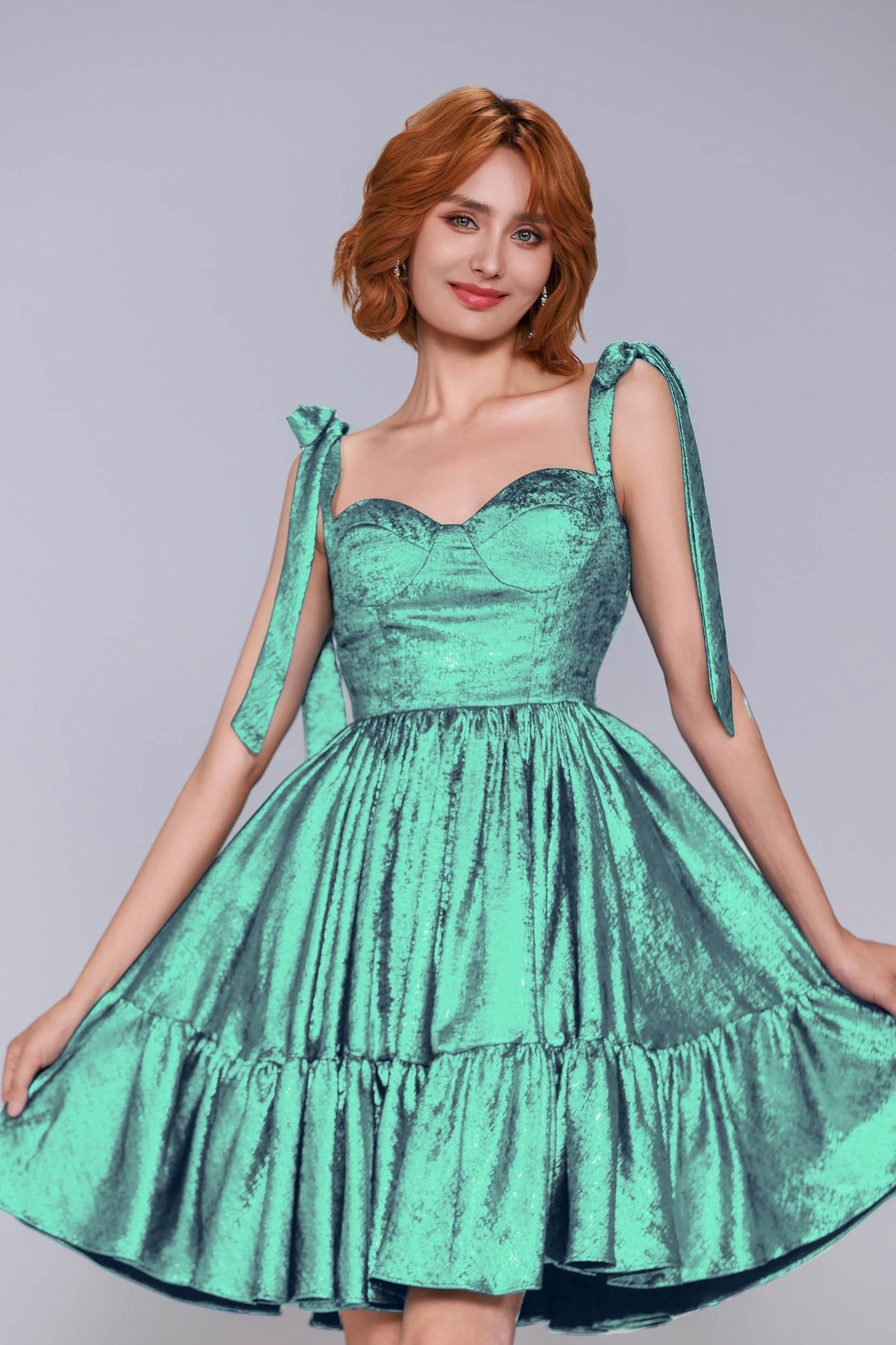 A-Line Mini Metallic Homecoming Dress CS0961