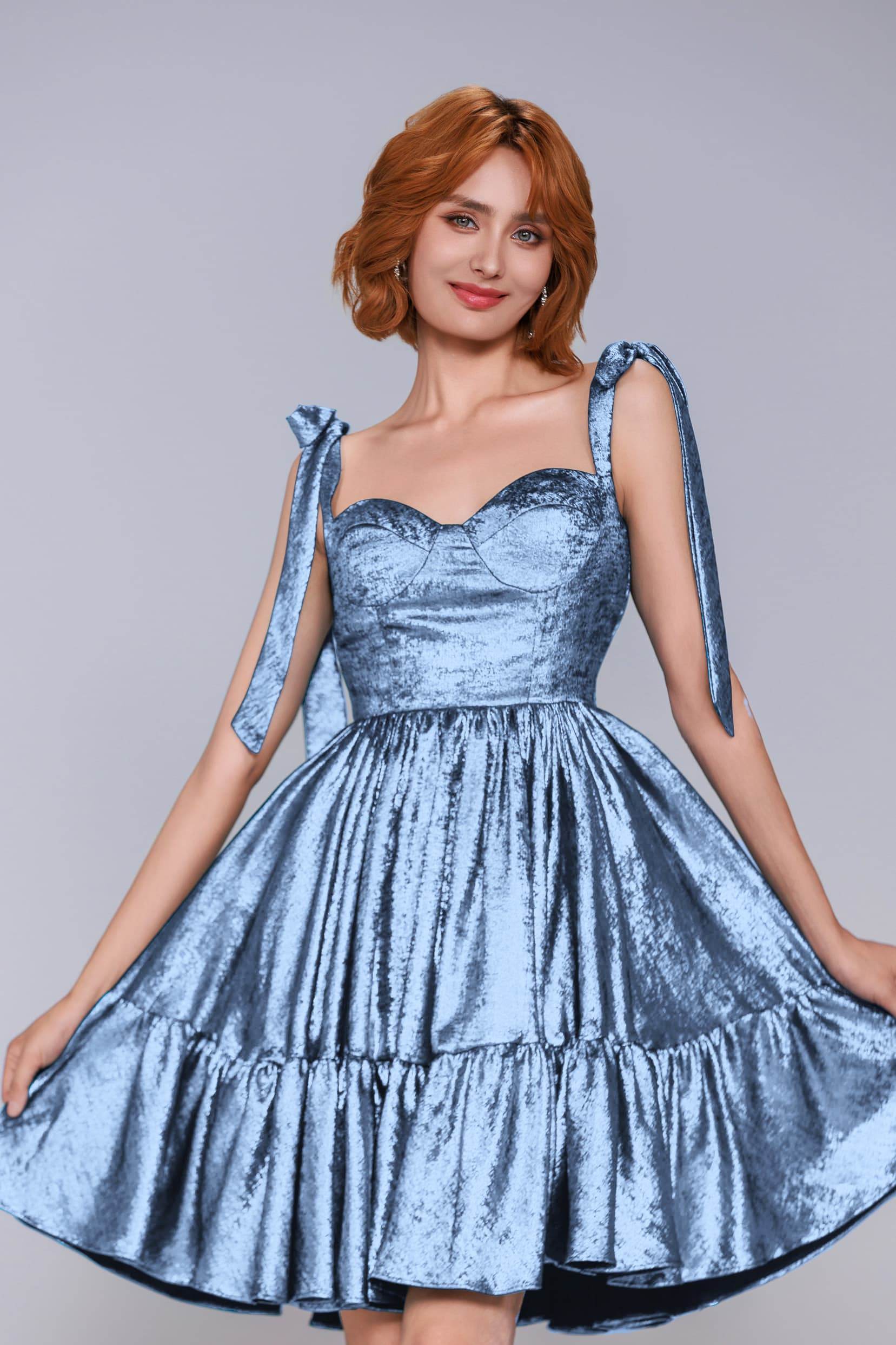A-Line Mini Metallic Homecoming Dress CS0961