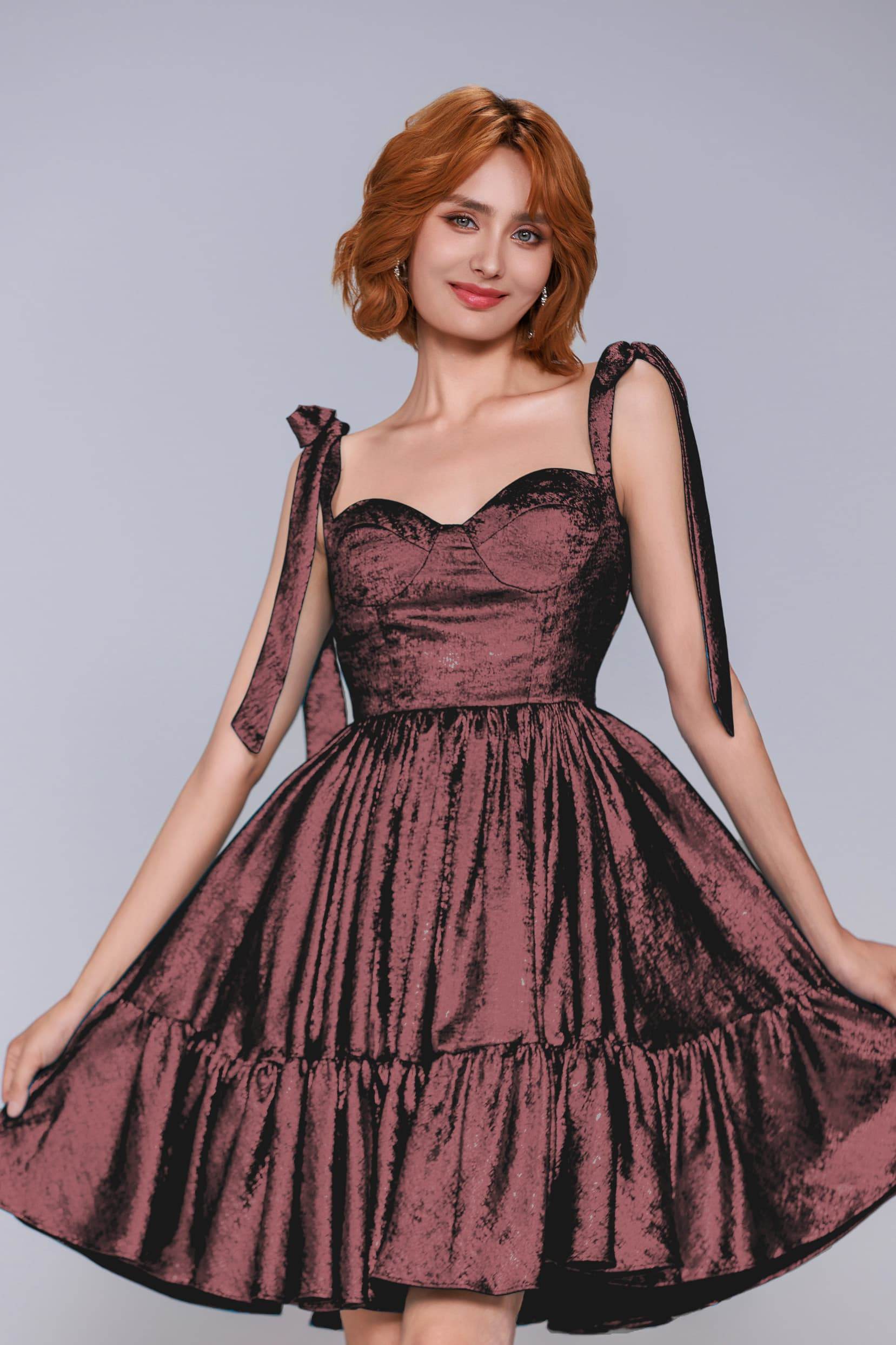 A-Line Mini Metallic Homecoming Dress CS0961