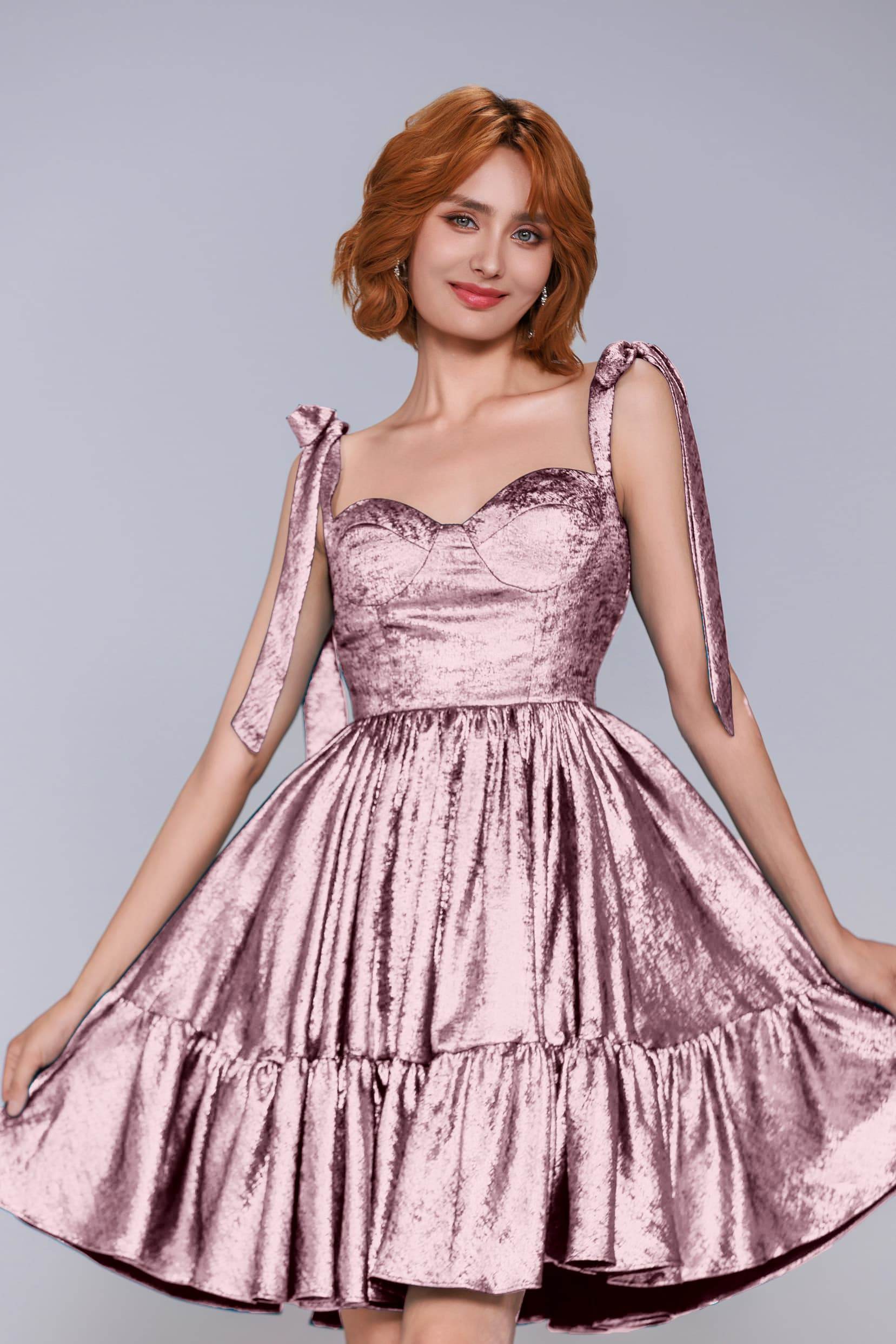 A-Line Mini Metallic Homecoming Dress CS0961