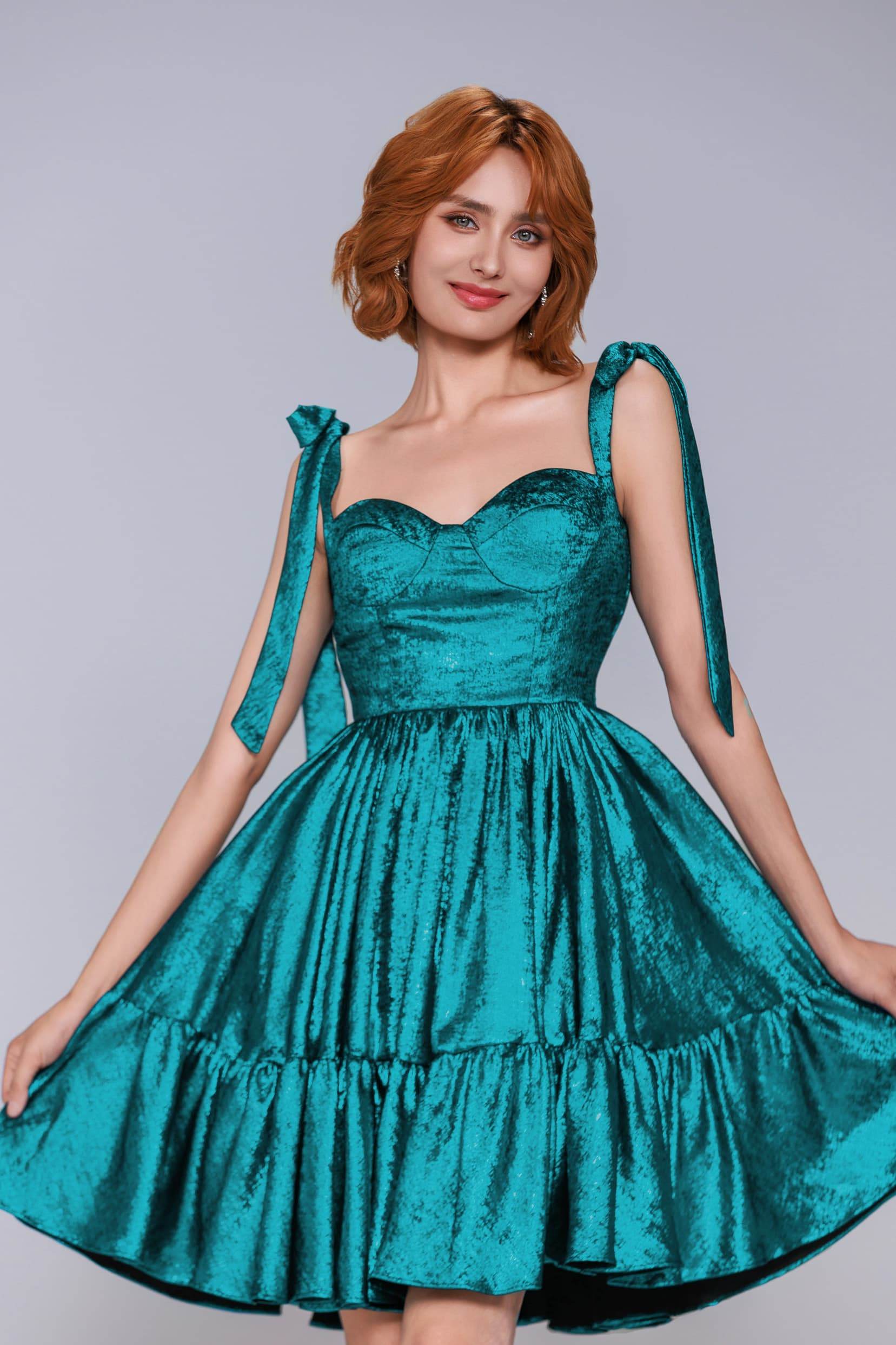 A-Line Mini Metallic Homecoming Dress CS0961