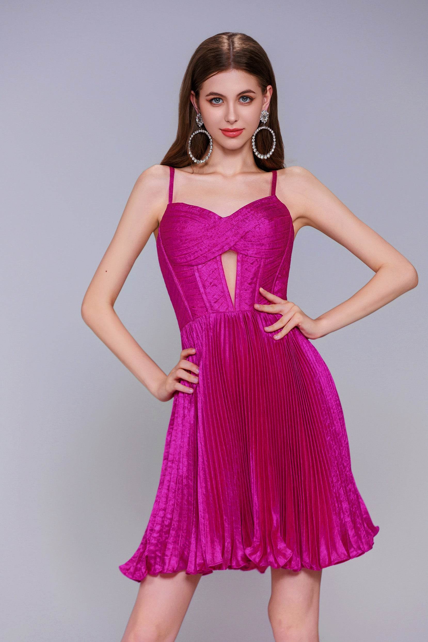A-Line Mini Metallic Homecoming Dress CS0962