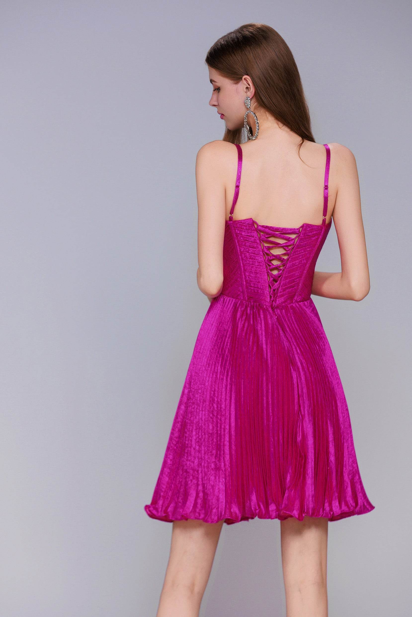A-Line Mini Metallic Homecoming Dress CS0962