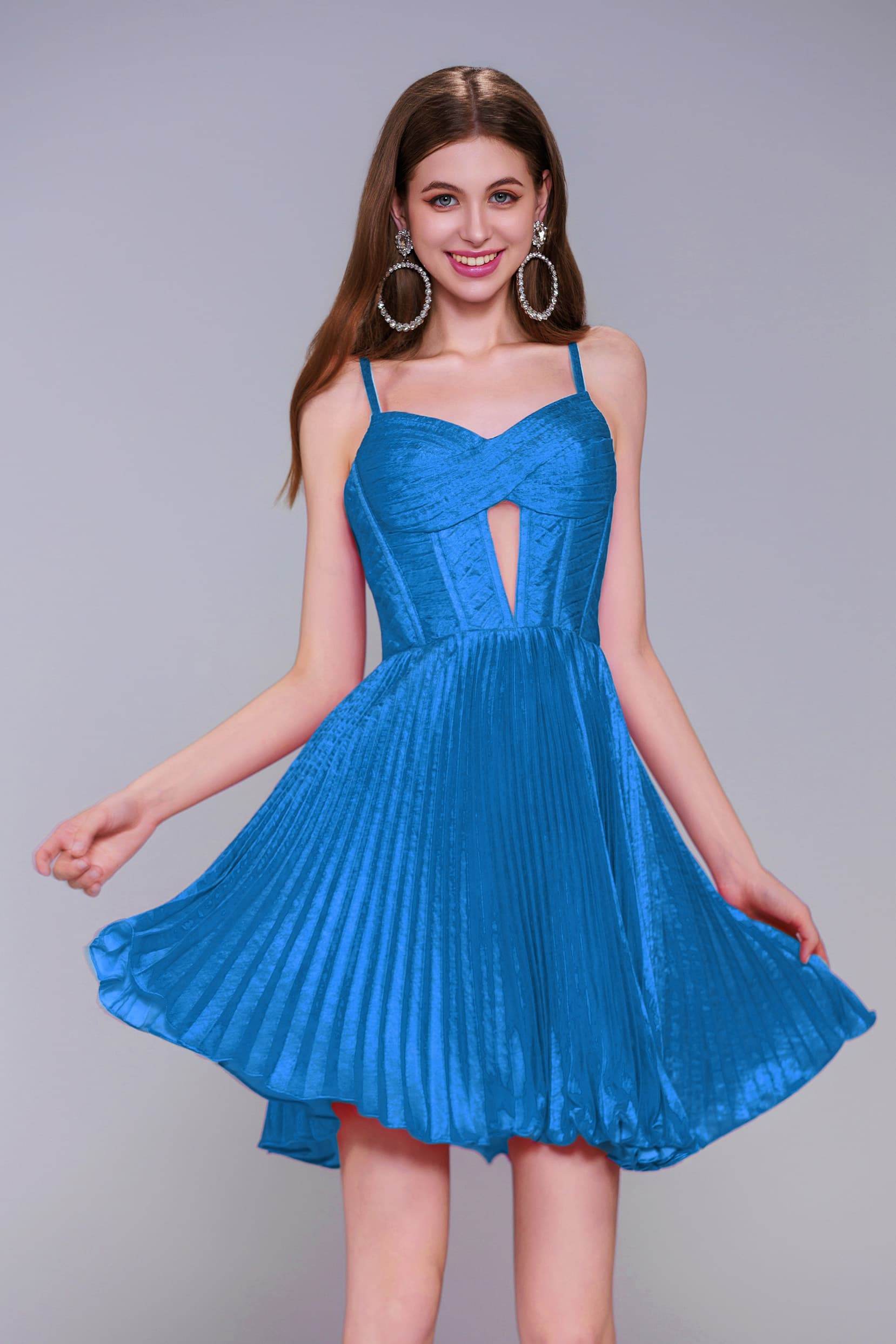 A-Line Mini Metallic Homecoming Dress CS0962