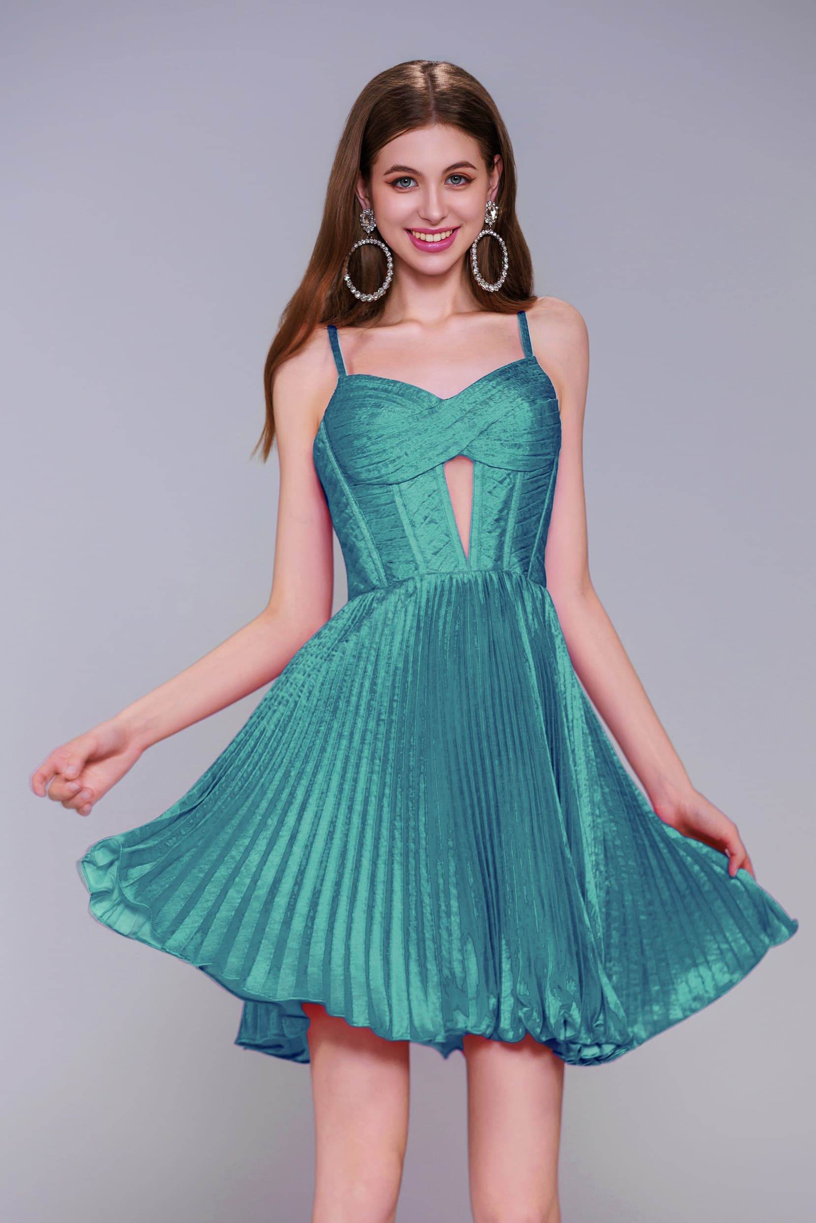 A-Line Mini Metallic Homecoming Dress CS0962