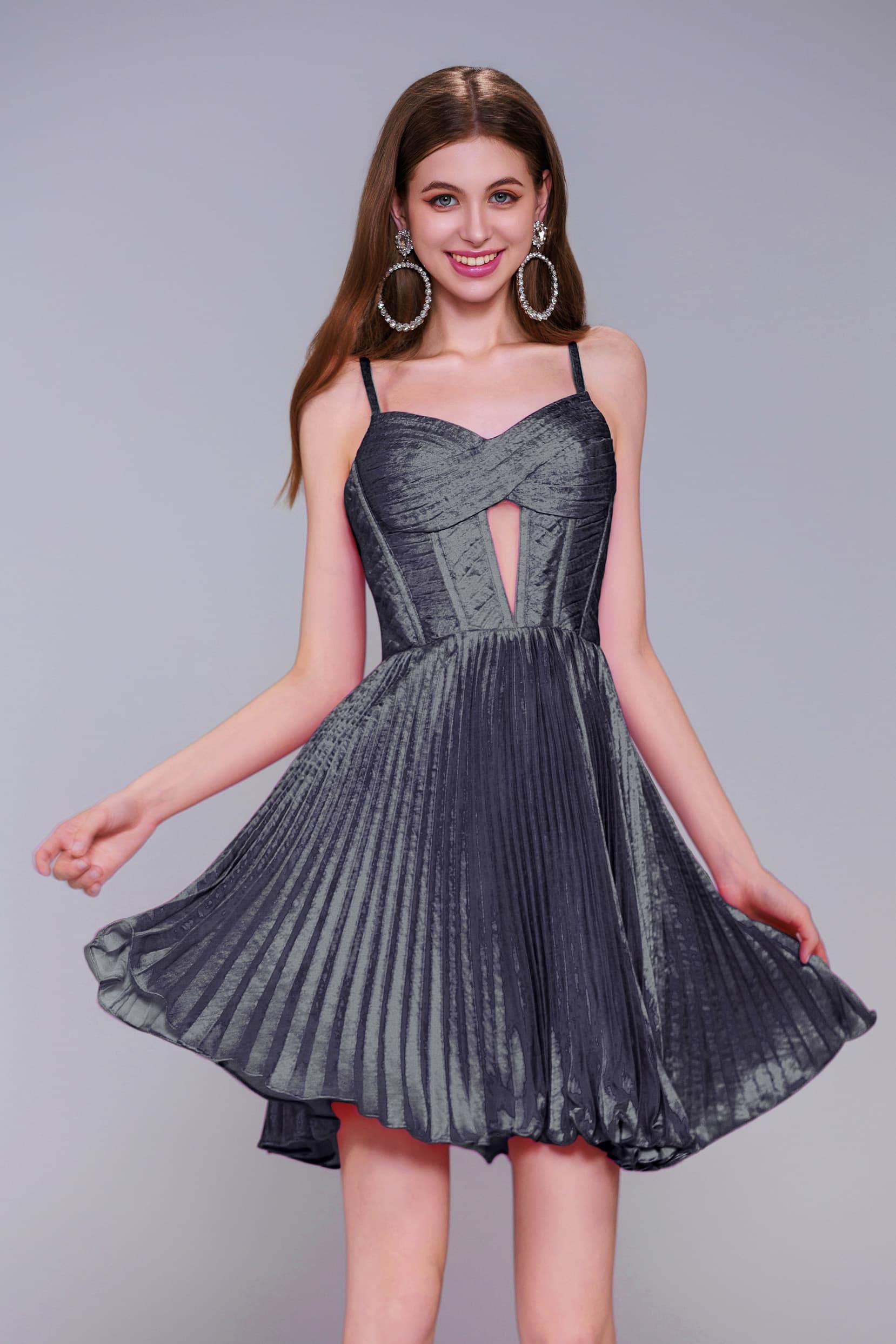 A-Line Mini Metallic Homecoming Dress CS0962