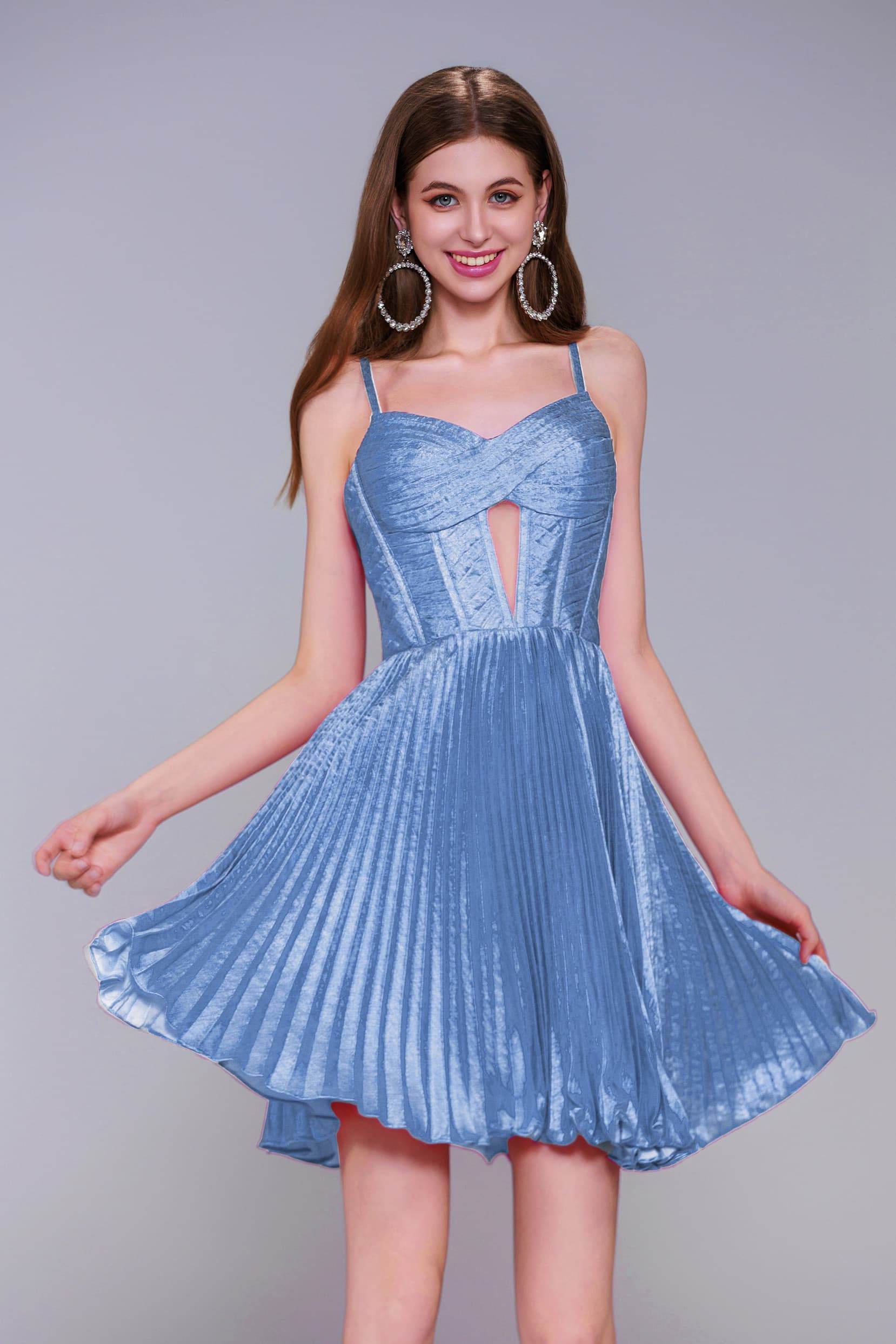A-Line Mini Metallic Homecoming Dress CS0962