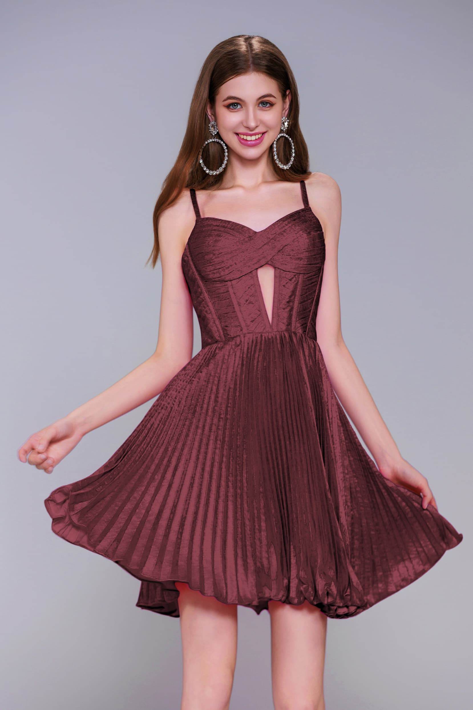 A-Line Mini Metallic Homecoming Dress CS0962